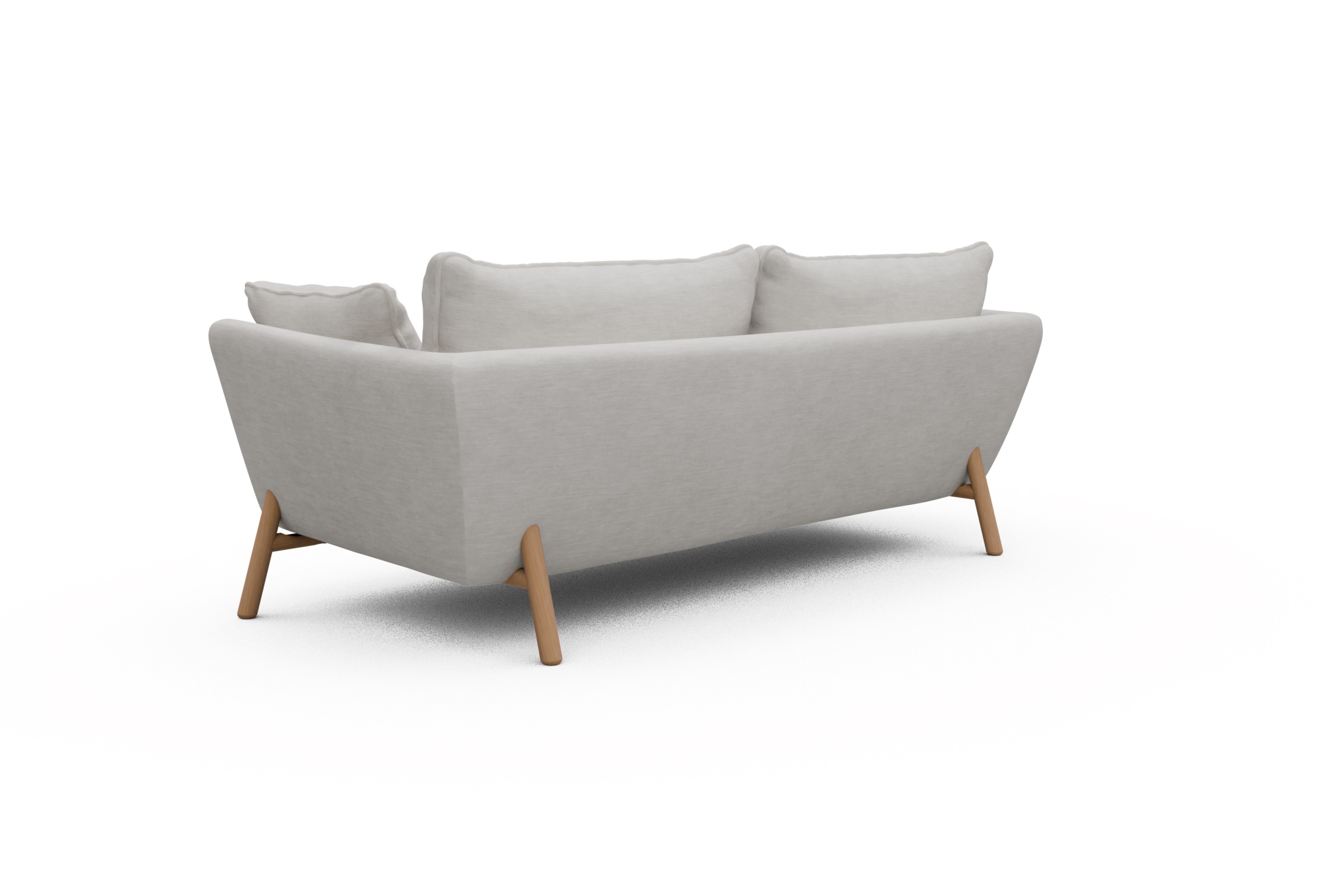 Sofa Emil PREMIUM 3-Sitzer Beinfarbe Eiche Natur Vivus-Dusty-Off-White