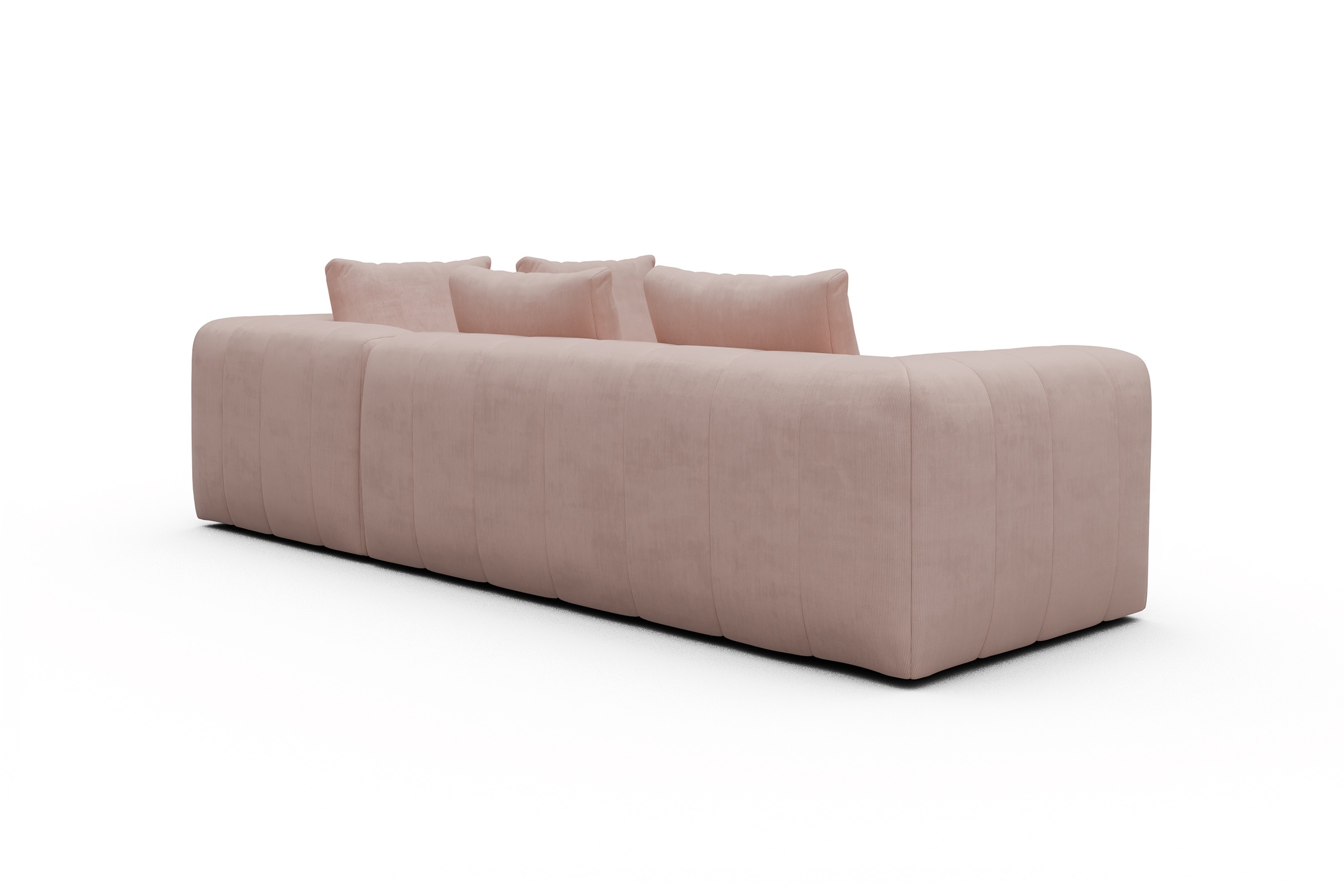Ecksofa Hugo 2x 2,5-Sitzer Armlehne links Cordufine-Blush