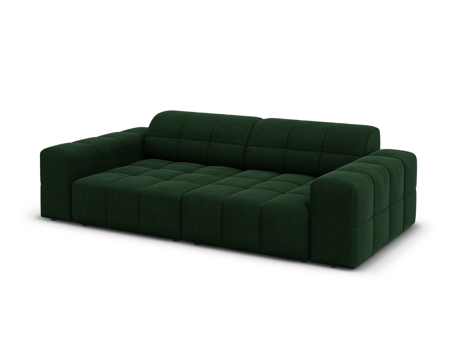 Cosmopolitan Design Sofa Chicago 3-Sitzer Samt Bluvel Flaschengrün