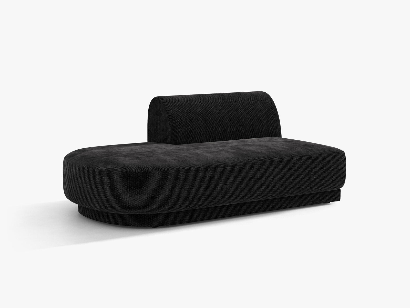 Micadoni 2-Sitzer Sitzmodul offen Miley Links Chenille Haga Schwarz