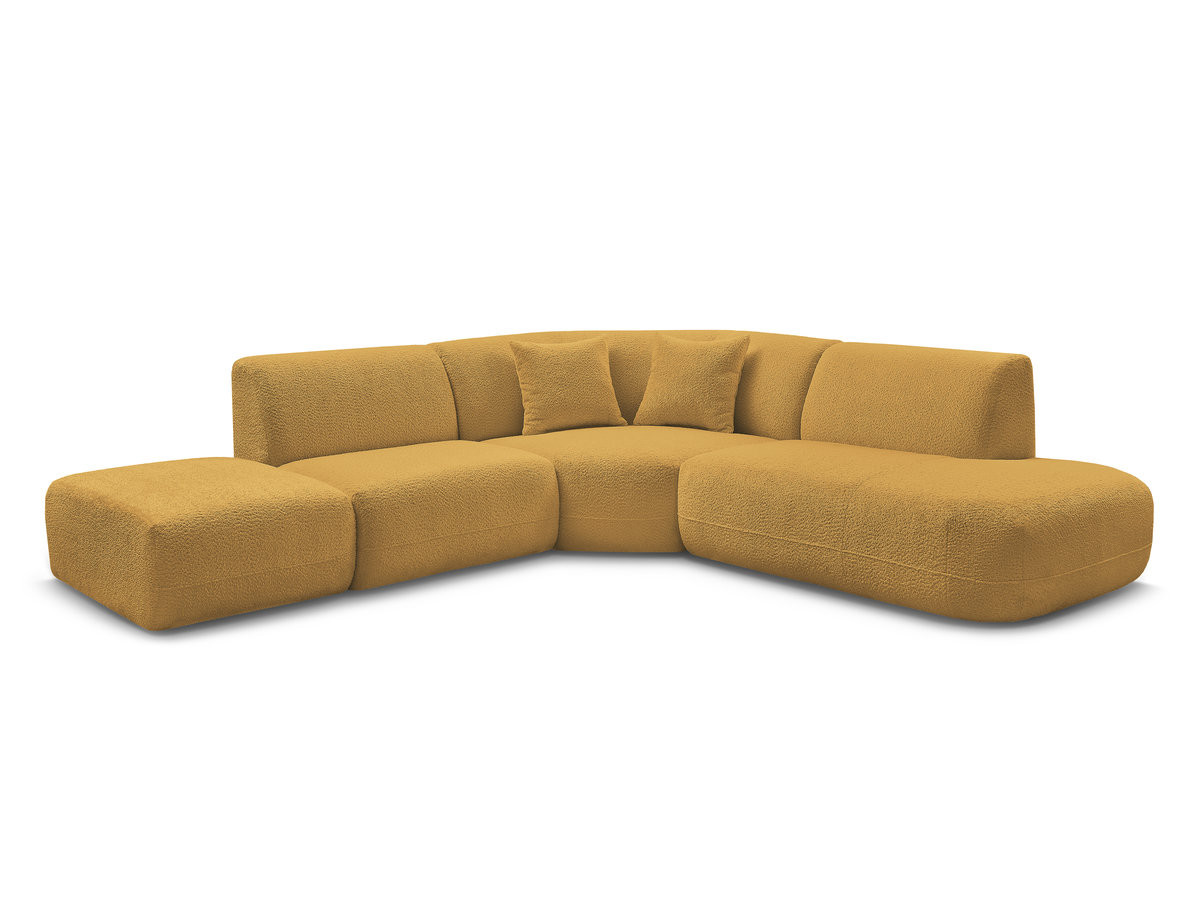 Bobochic Anda Ecksofa 279 × 264 cm Chenille Gelb Ecke rechts
