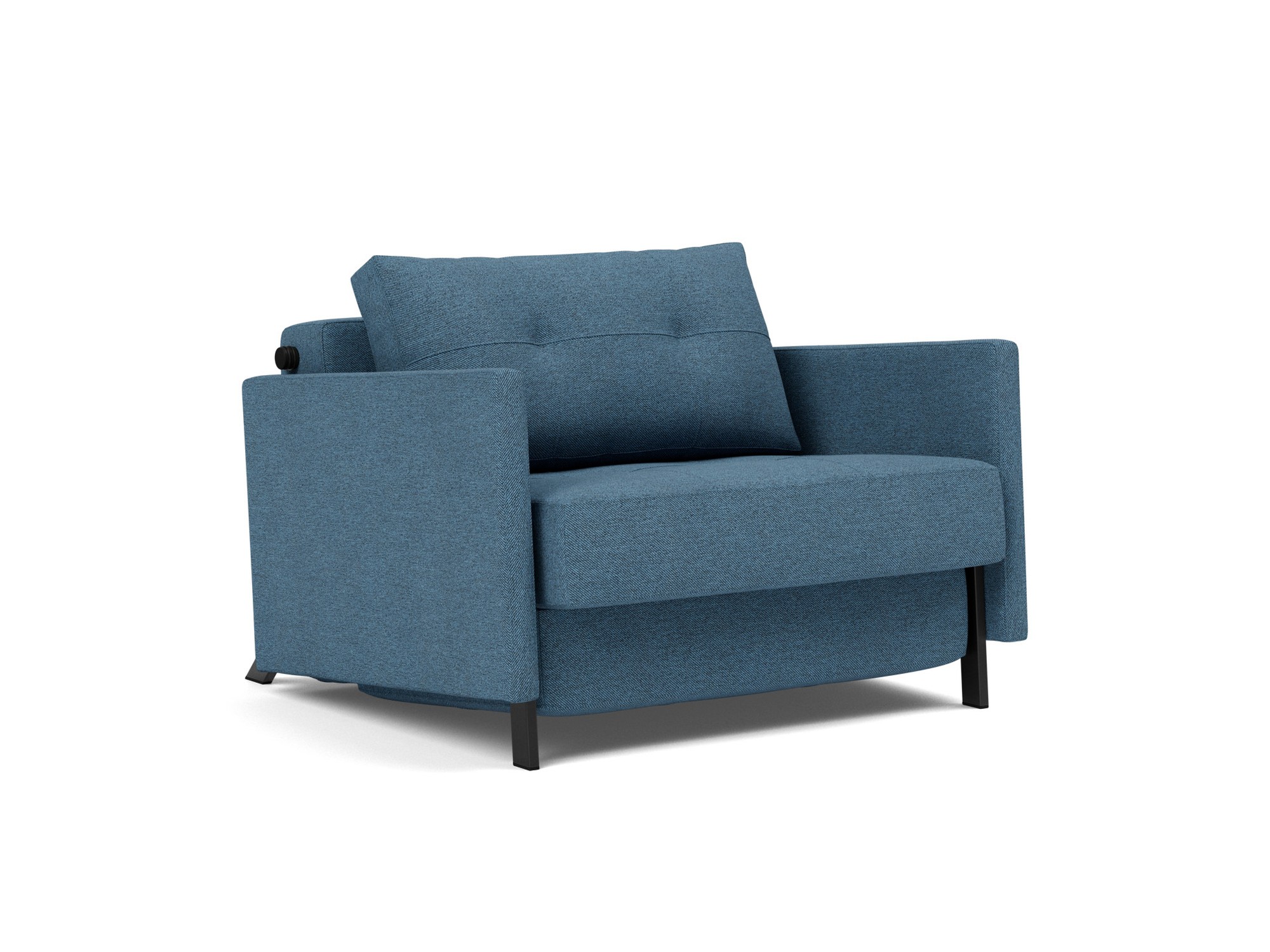 Schlafsessel Cubed 90 mit Armlehnen Strukturierter Stoff Weda 302-Weda-Blue