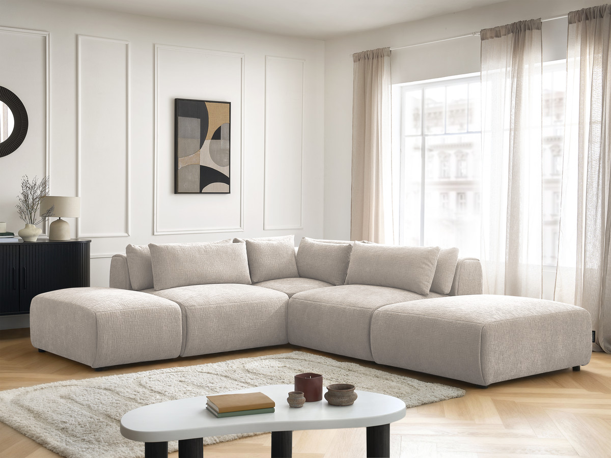 Bobochic Jana Ecksofa Strukturstoff Beige