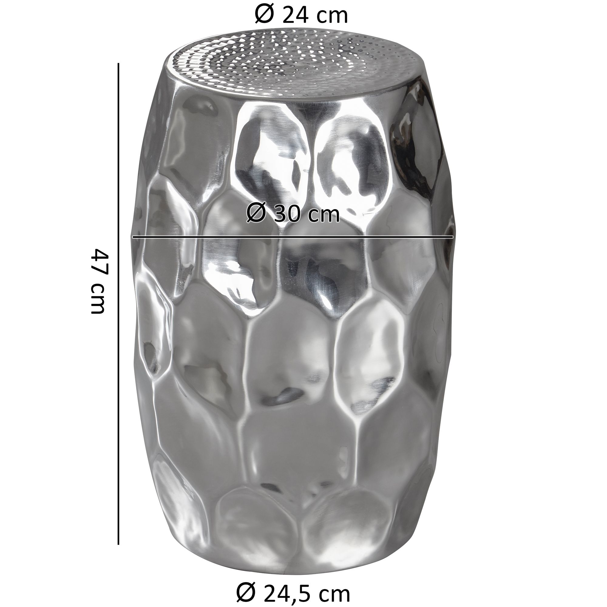 Beistelltisch Vega Aluminium Silber Ø 30 × H 47 cm