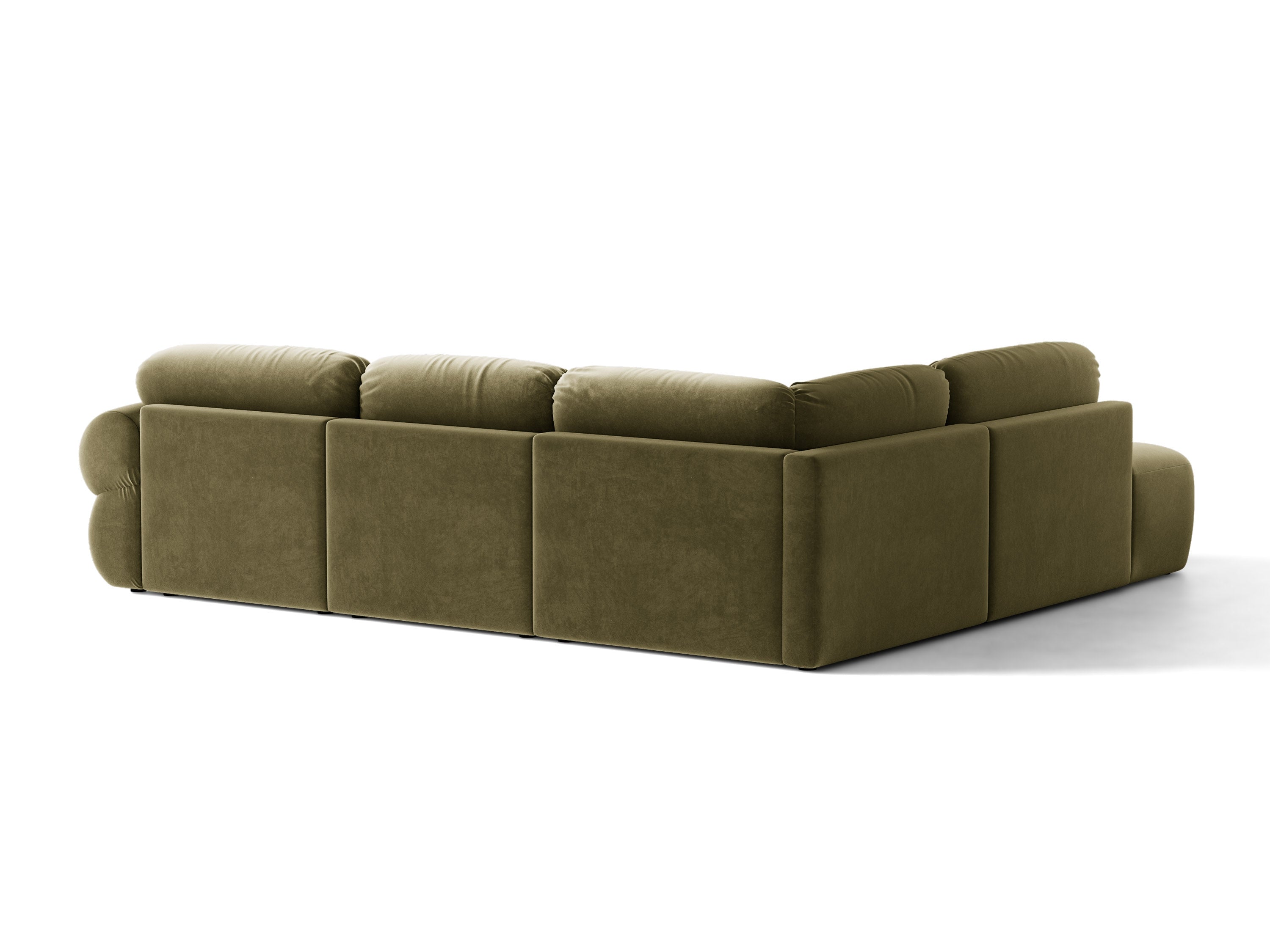 Micadoni Ophelia Ecksofa 289 cm Links Samt Salvador Grün