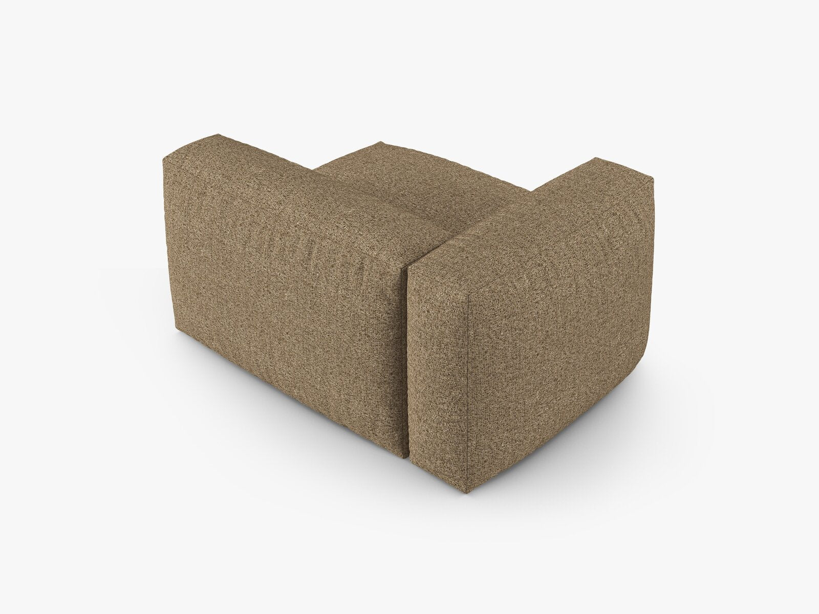Micadoni Eckmodul mit Armlehne Martina 1-Sitzer 90cm Sitztiefe Links Boucle Monet Cappuccino