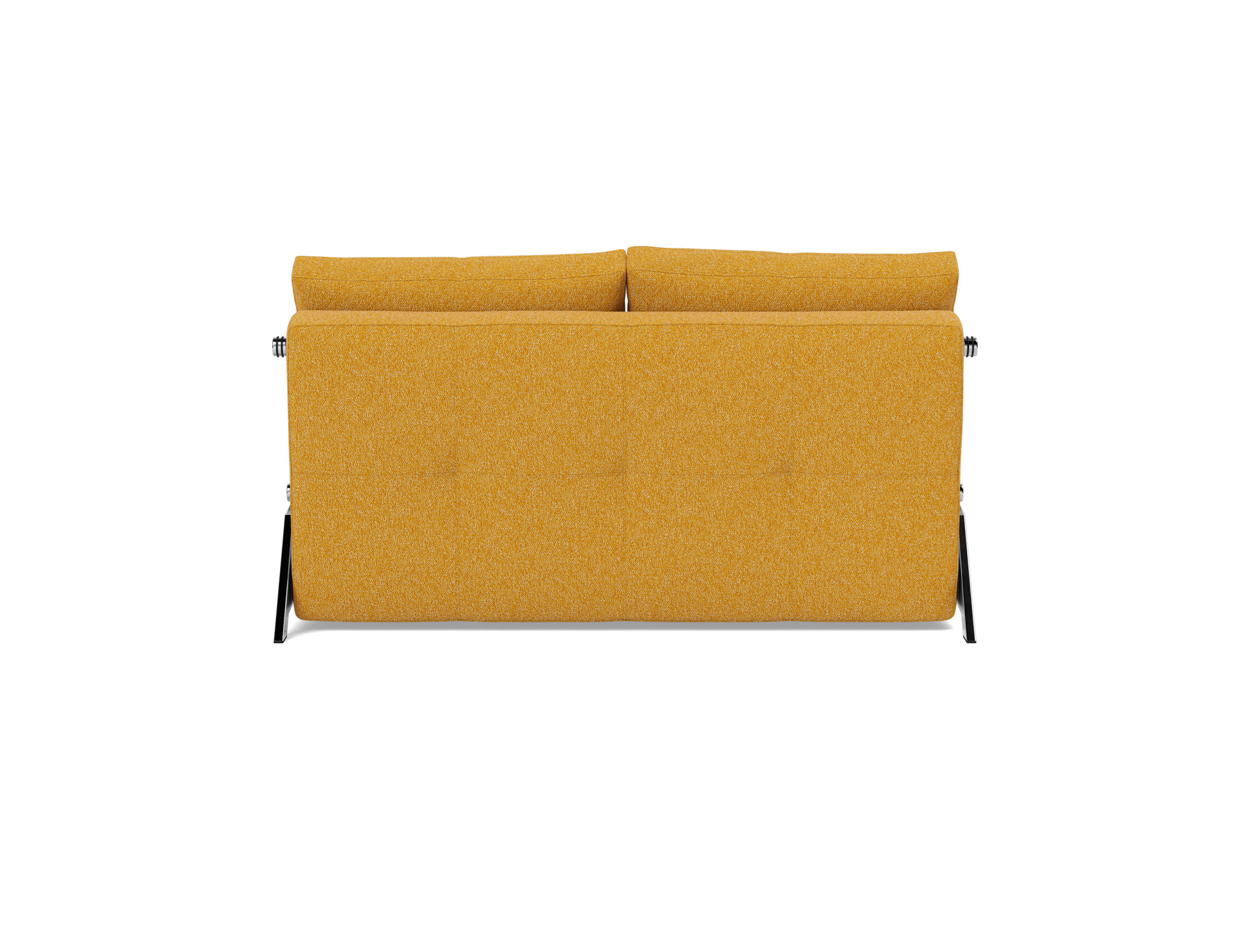 Schlafsofa Cubed 140 Boucle Skandi 536-Ochre Beine Chrom