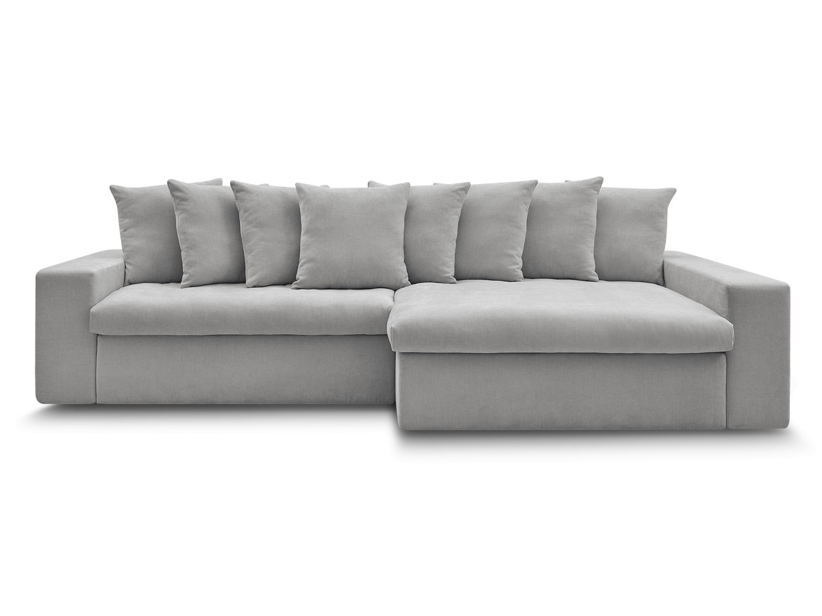 Bobochic Enore Ecksofa 330 × 100 cm Stoff Hellgrau Ecke rechts