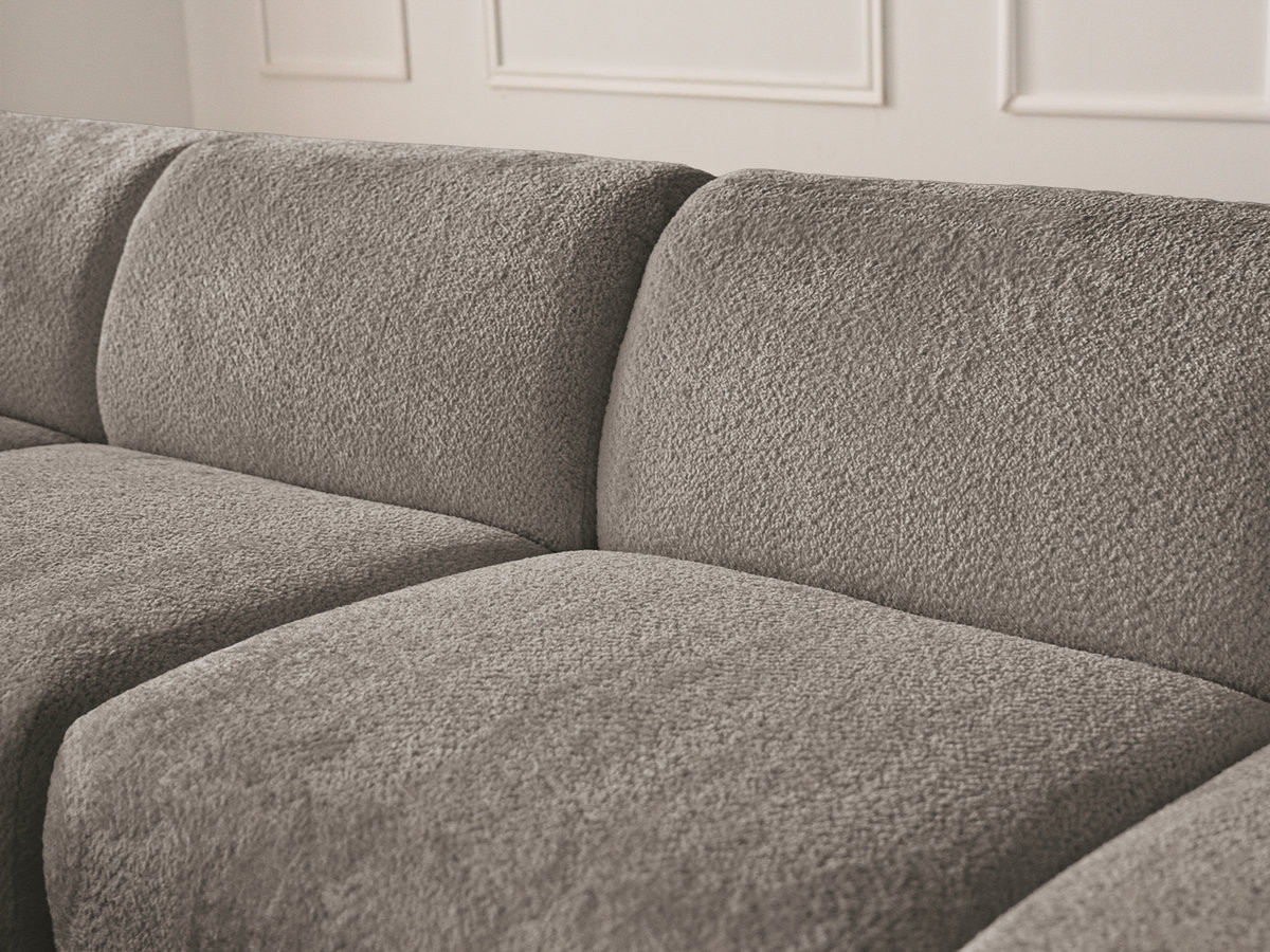 Bobochic Anda Ecksofa 292 × 163 cm Chenille Taupe Ecke links