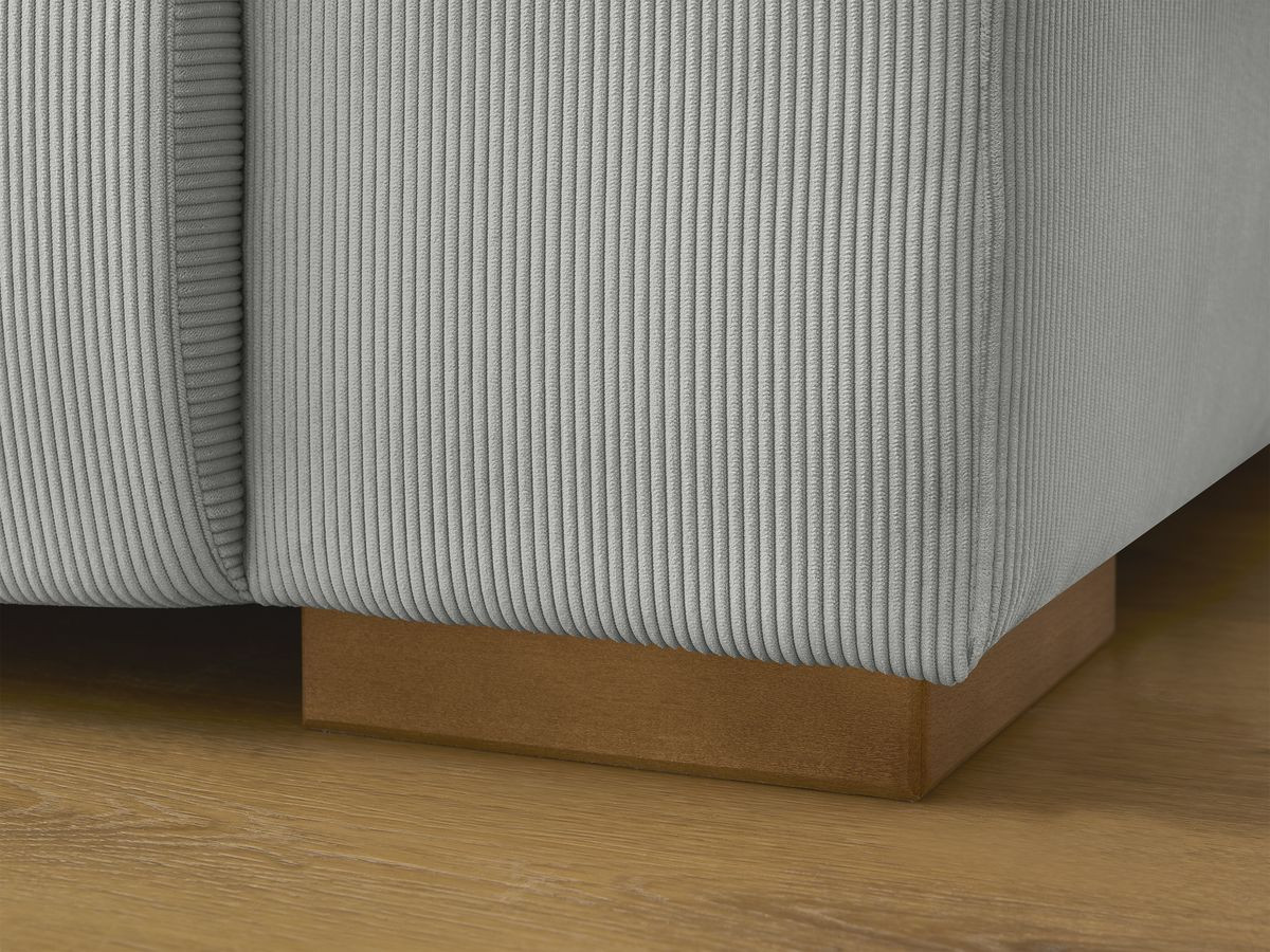 Bobochic Sidonie Sofa 4-Sitzer mit Pouf Cordsamt Hellgrau