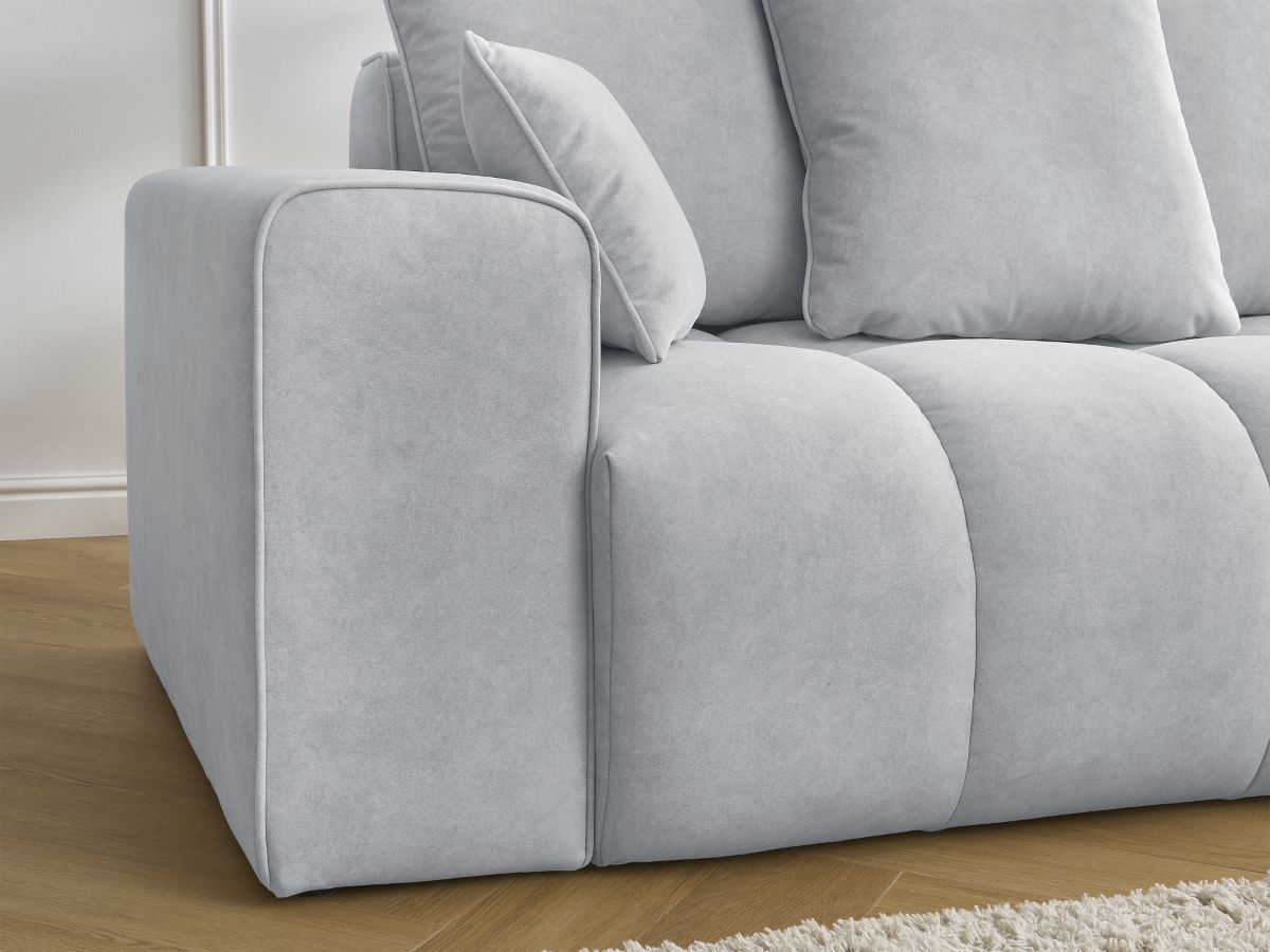 Bobochic Mont-blanc Sofa 4-Sitzer Samt Hellgrau Armlehne links