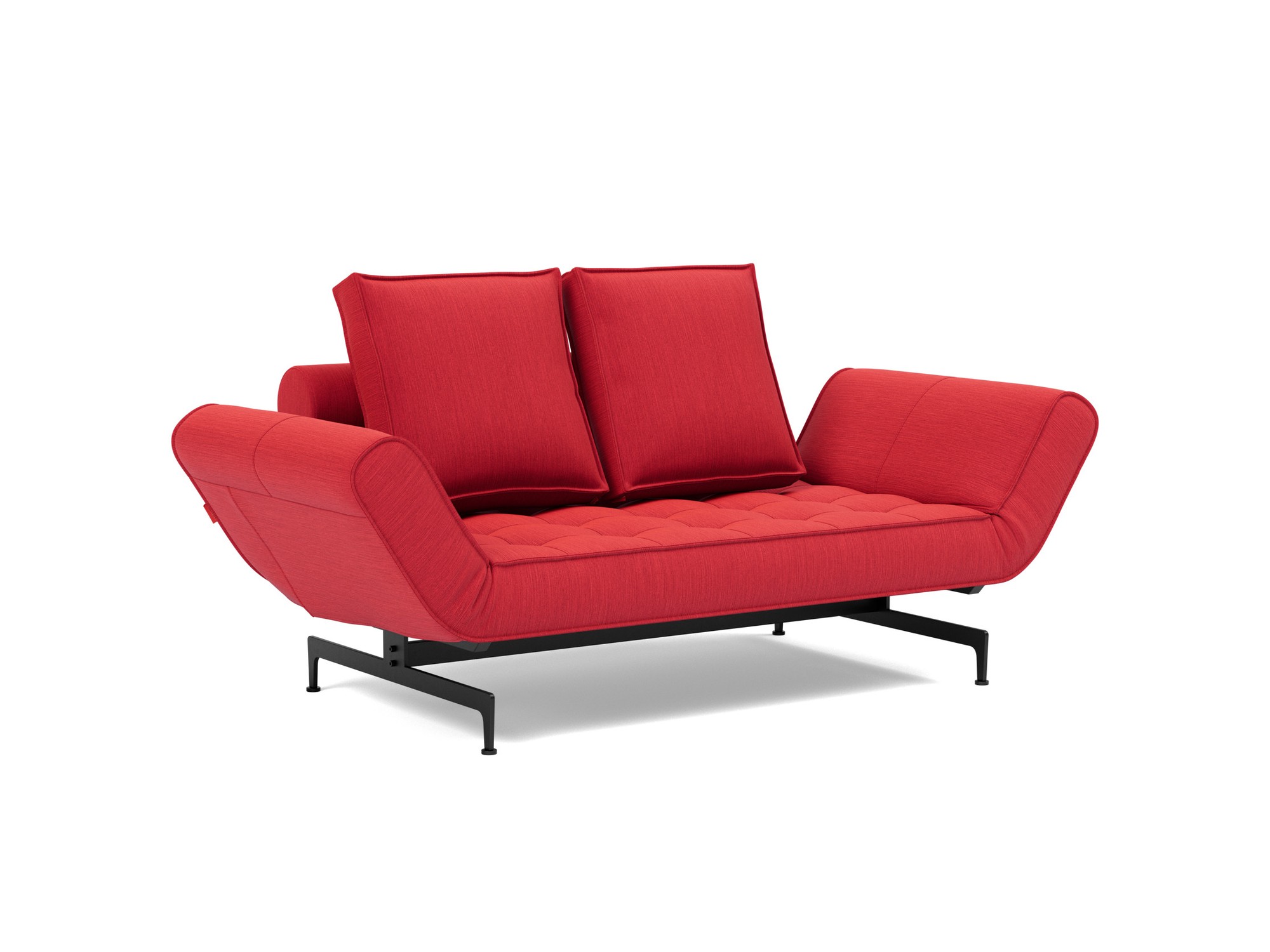 Tagesbett Ghia Flachgewebe Elegance 511-Red Beine Laser schwarz