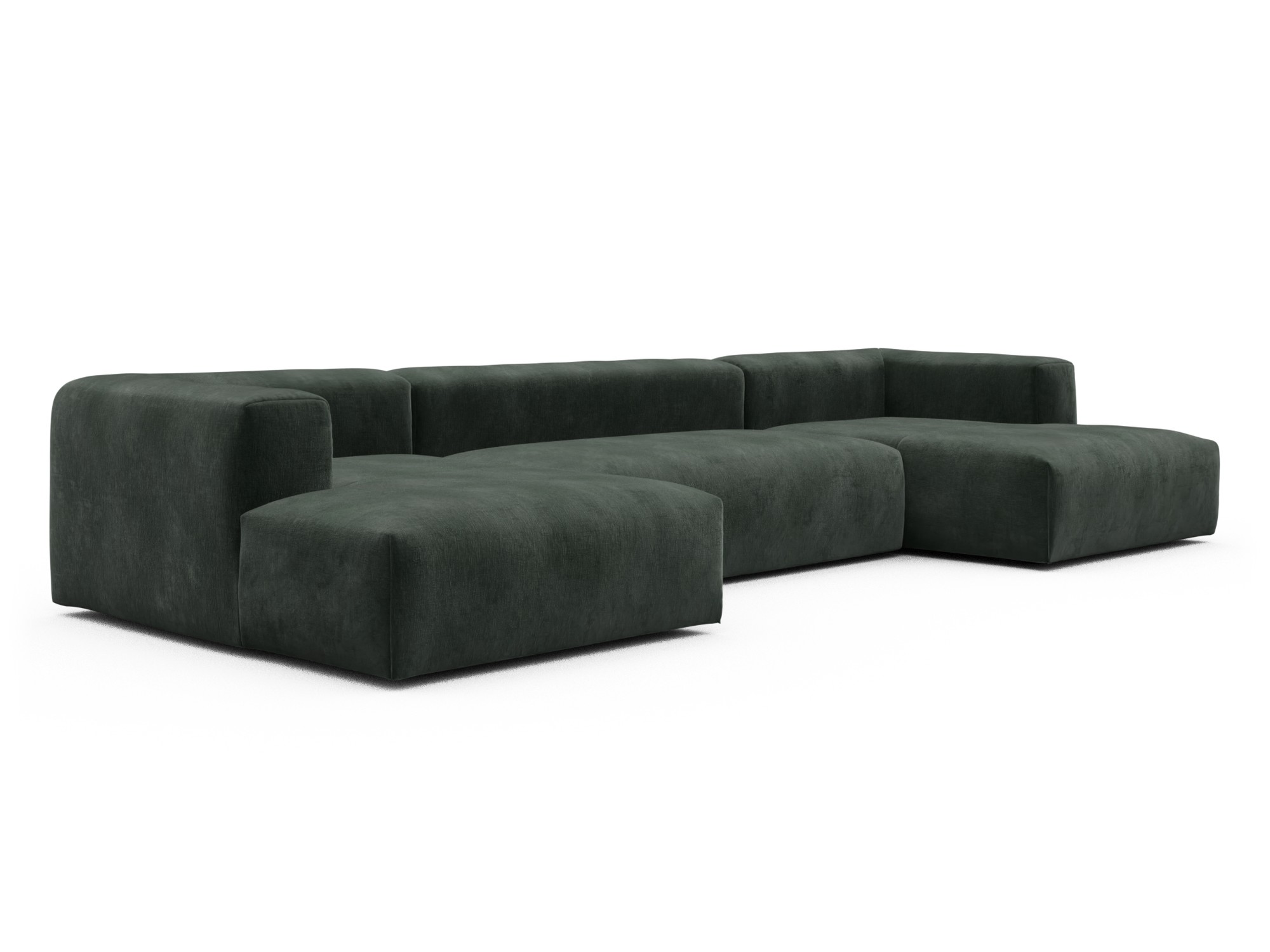 Skandi Home Wohnlandschaft Fred mit 2-Sitzer und Chaiselongue beidseitig Smooth-Laurel-Green moebelfaktor