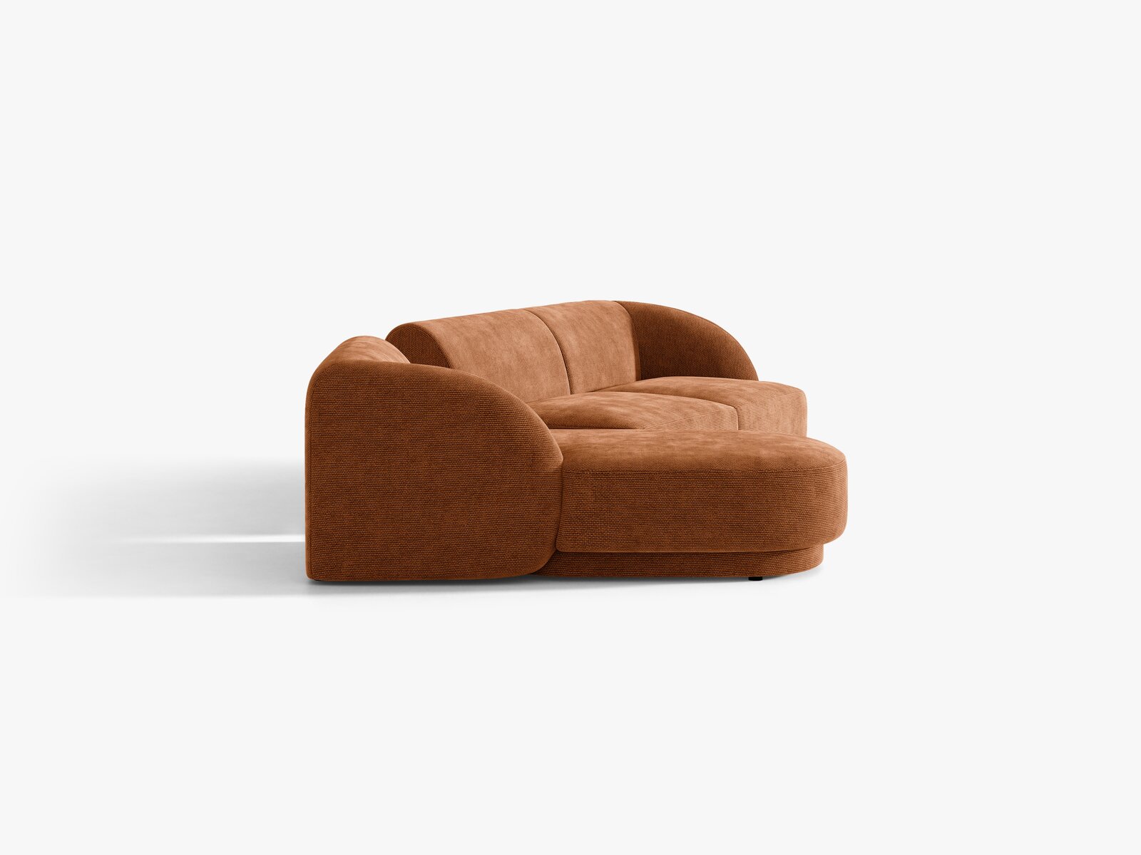 Micadoni Modulares Sofa Miley mit Recamiere 3-Sitzer Links Chenille Eden Ziegel