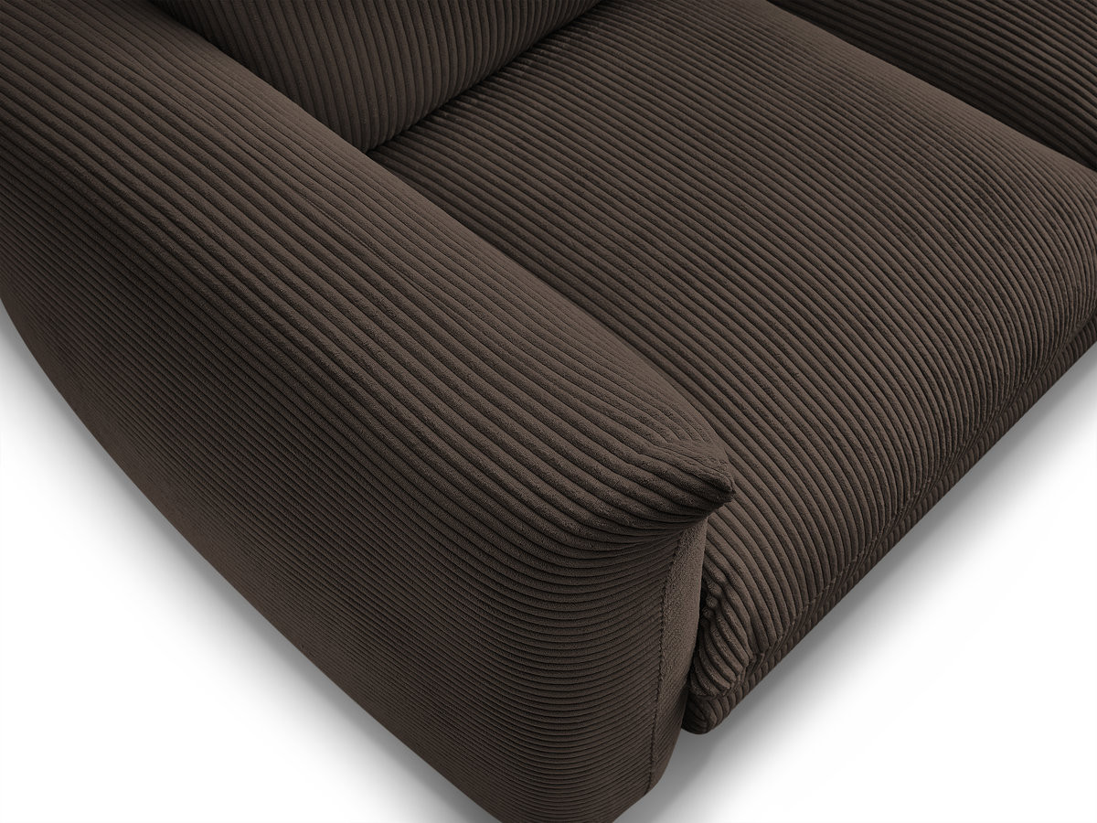 Bobochic Ernest Sofa 3-Sitzer mit Pouf 193 × 106 cm Cordsamt Braun
