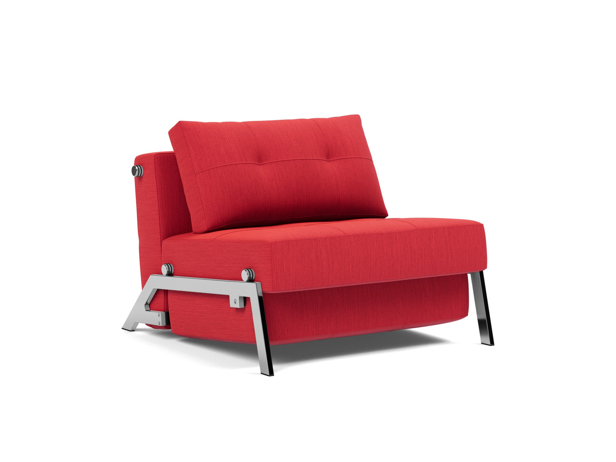 Schlafsessel Cubed 90 Flachgewebe Elegance 511-Red Beine Chrom