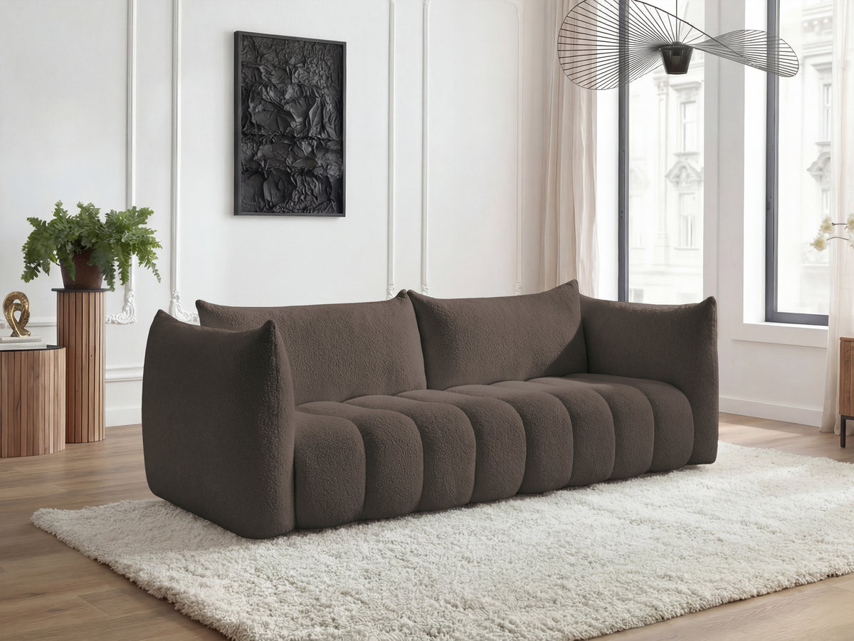 Bobochic Azra Sofa 4-Sitzer Bouclé-Stoff Braun