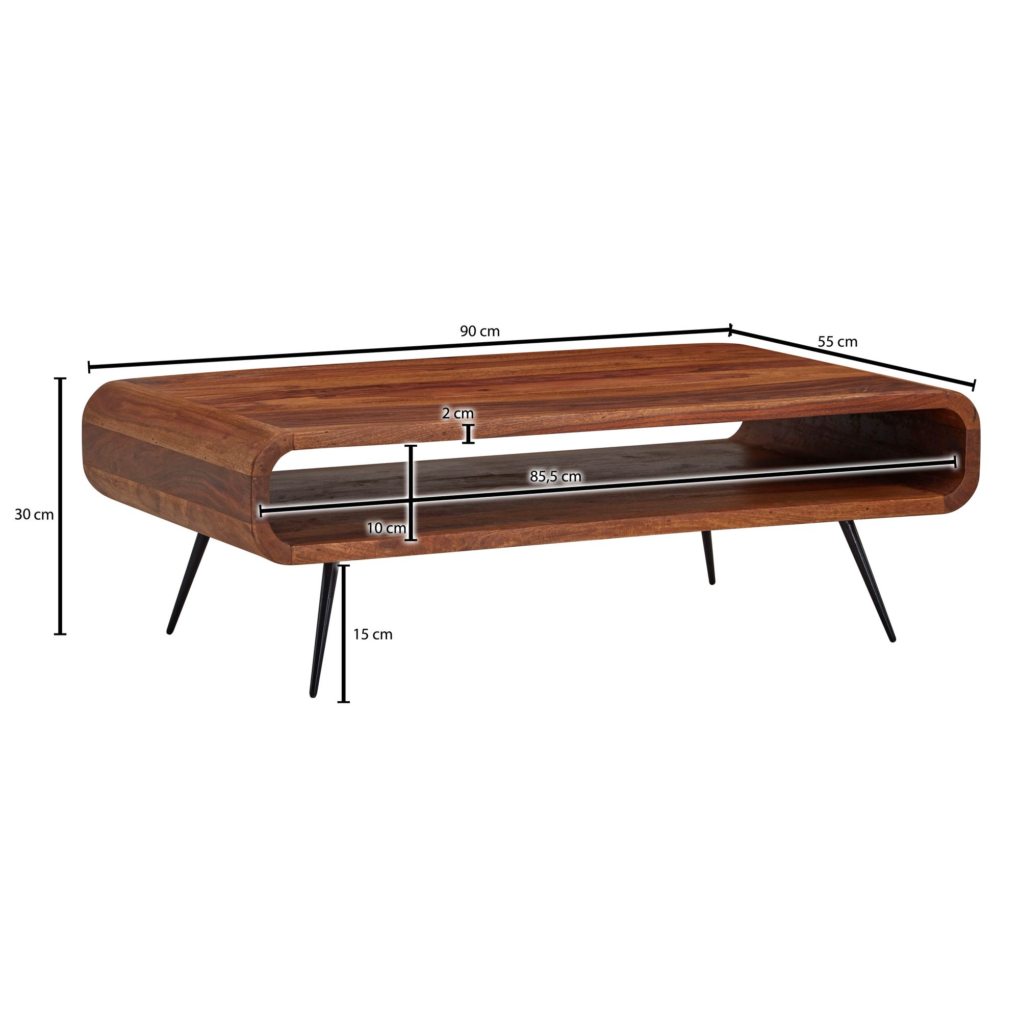 Couchtisch Modrudalur Sheesham Massivholz 90 × 55 × 30 cm