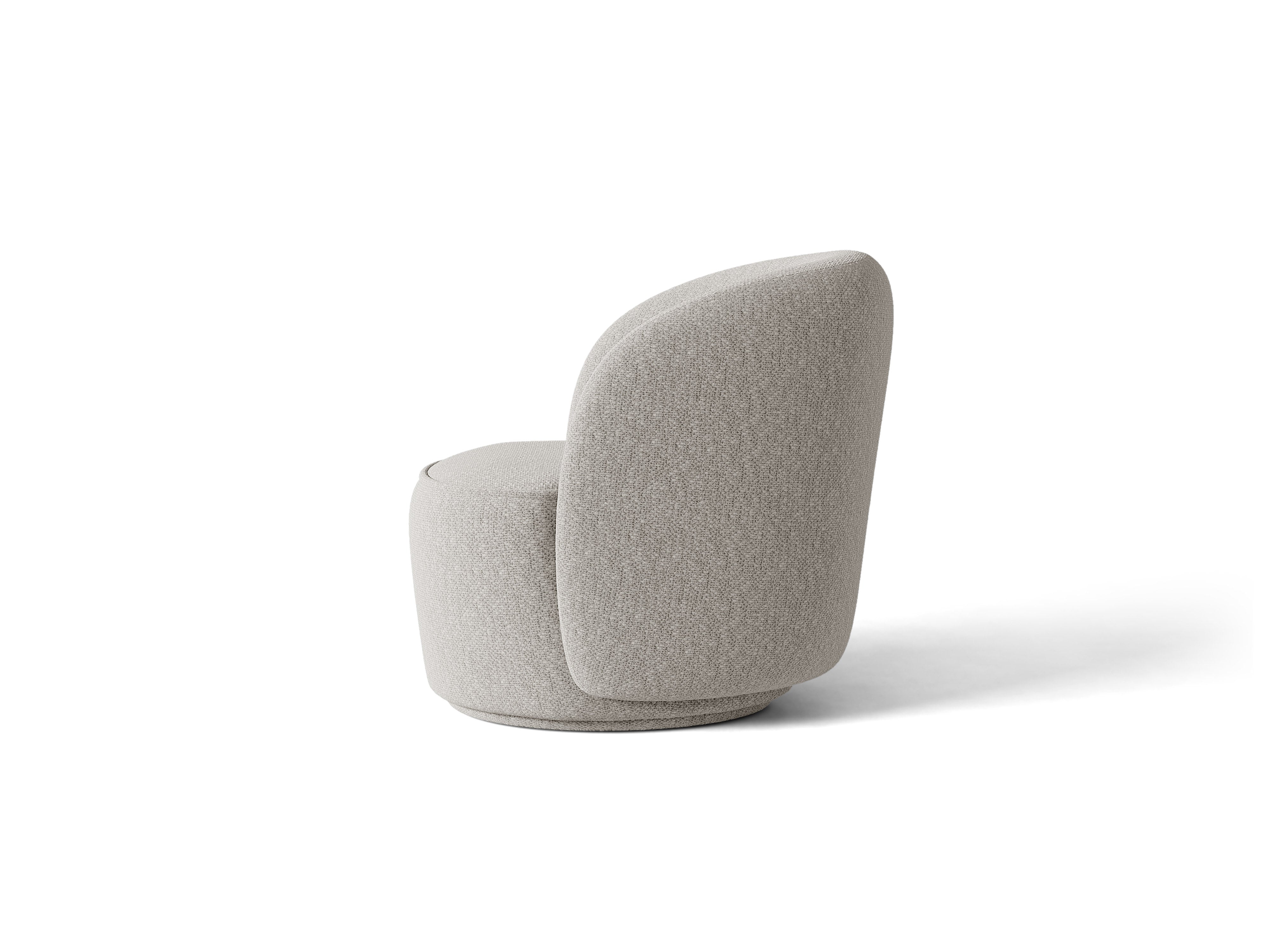 Micadoni Jonas Drehbarer Sessel Chenille Cover Me Hellgrau