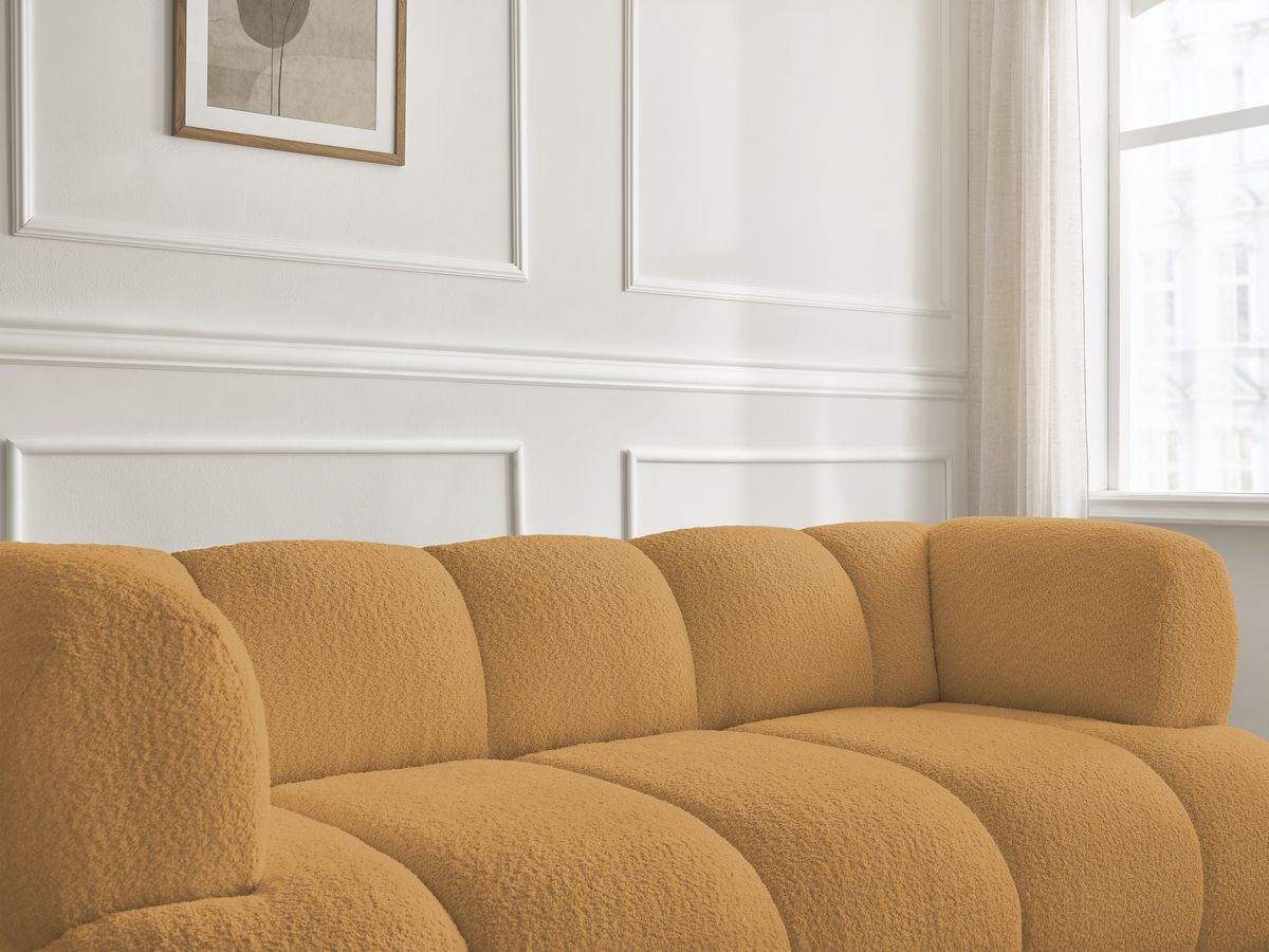 Bobochic Pamira Sofa 2-Sitzer Bouclé-Stoff Gelb