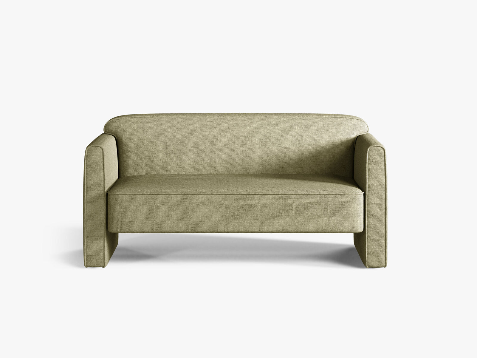 Micadoni Sofa Abby 2-Sitzer Strukturierter Stoff Heritage Olive