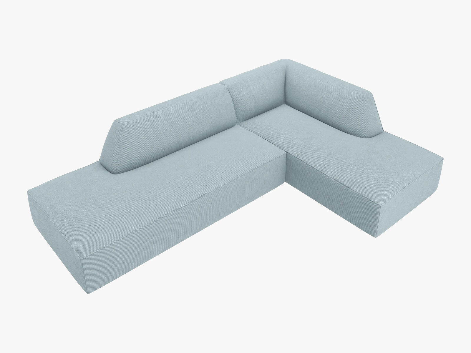 Micadoni Ecksofa Ruby 4-Sitzer Rechts Kord Scala Hellblau