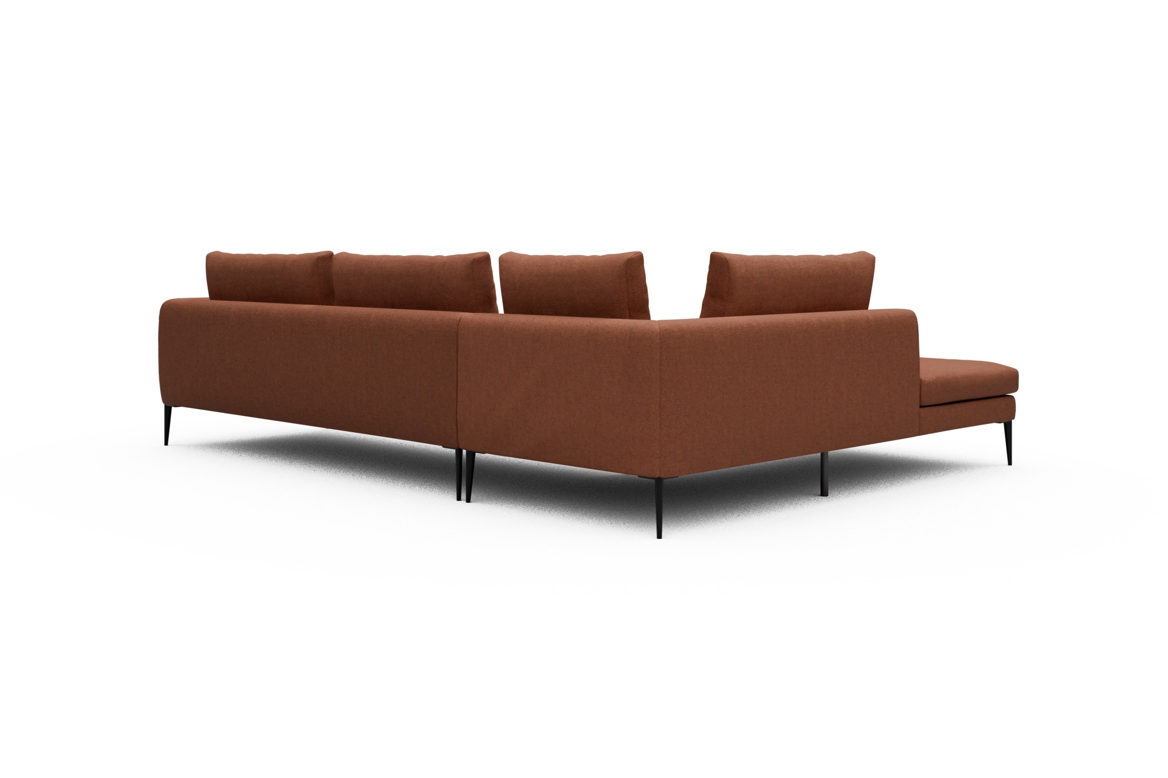 Ecksofa Paul Relax-Ecke rechts mit 3-Sitzer Weda-Rust