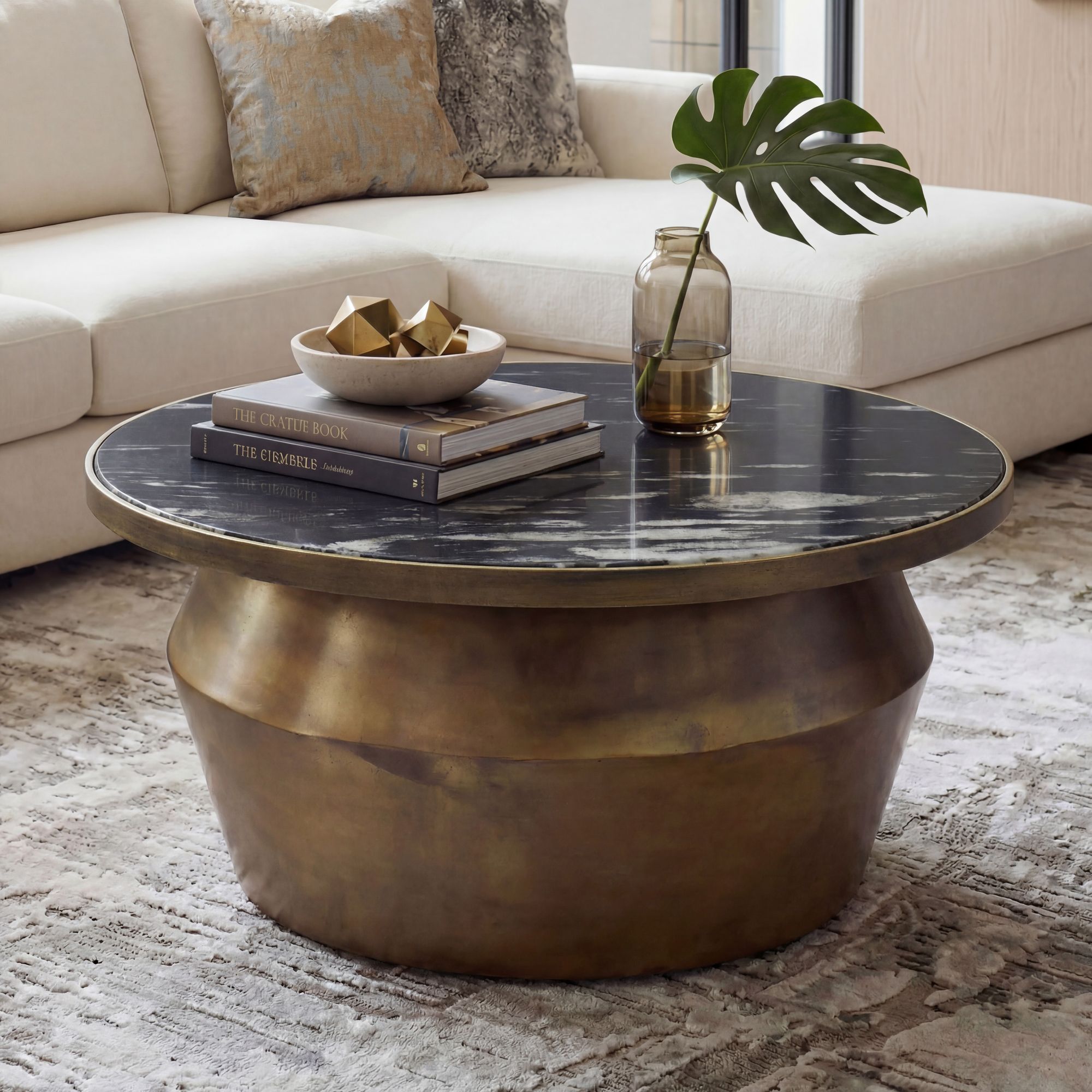 Couchtisch Sistranda Marmor Schwarz Höhe 31 cm
