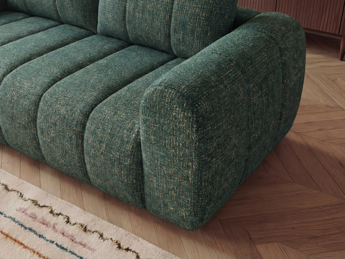 Bobochic Nesty Sofa 3-Sitzer Melange-Stoff Dunkelgrün