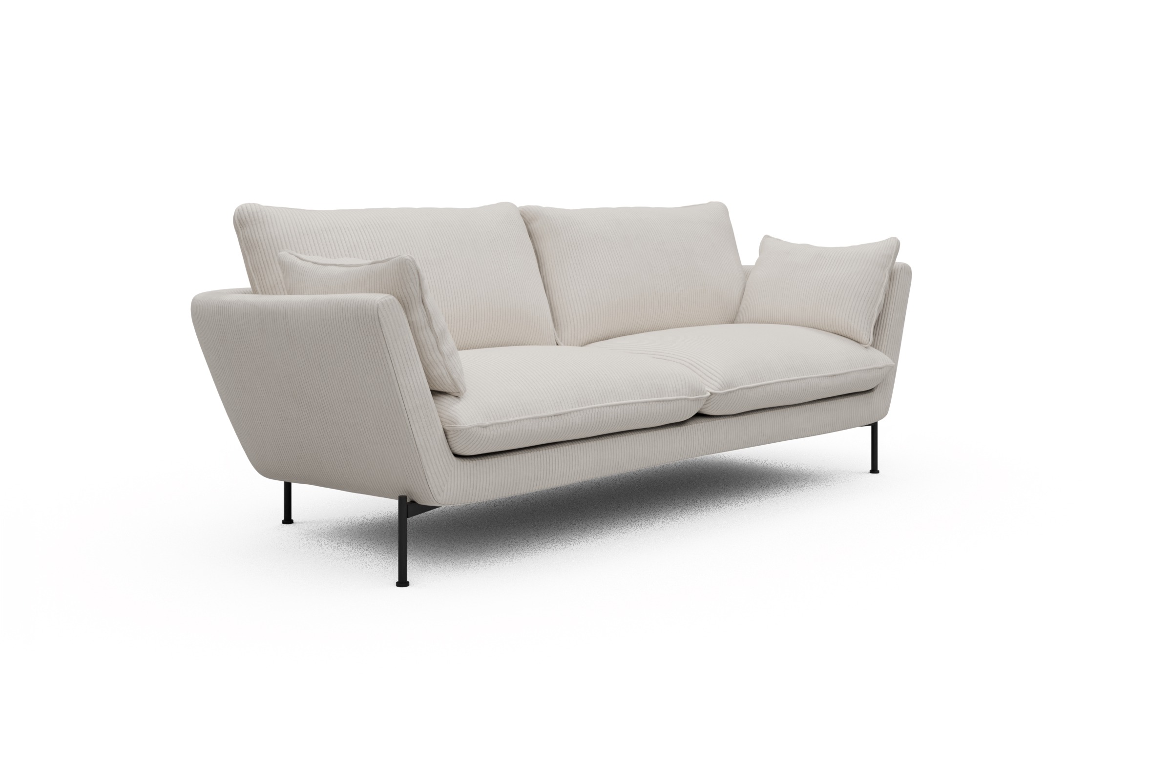 Sofa Anton 3-Sitzer Corduroy Ivory Skandi Home moebelfaktor