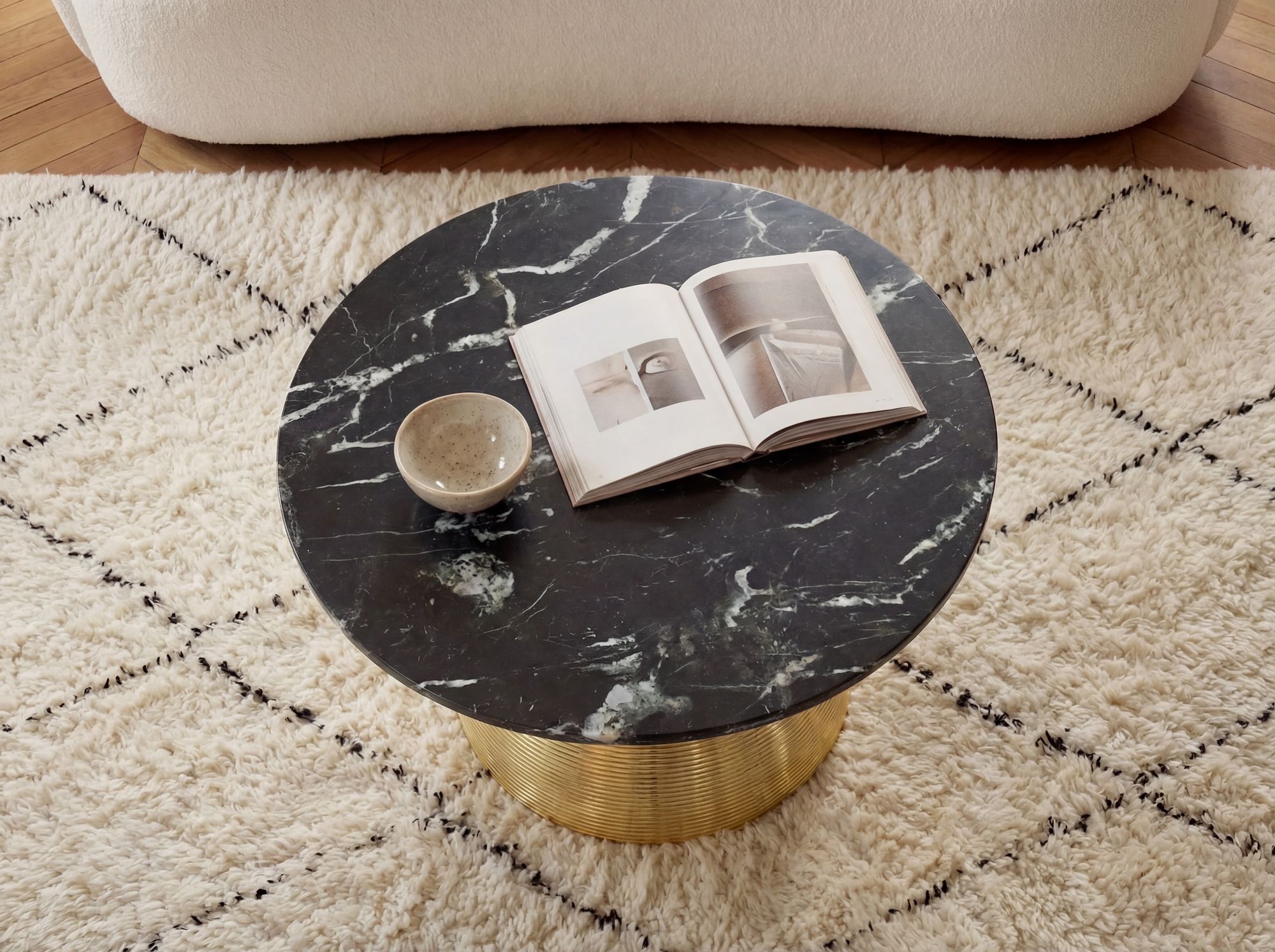 Couchtisch Saltdal Marmor Schwarz Ø 60 cm