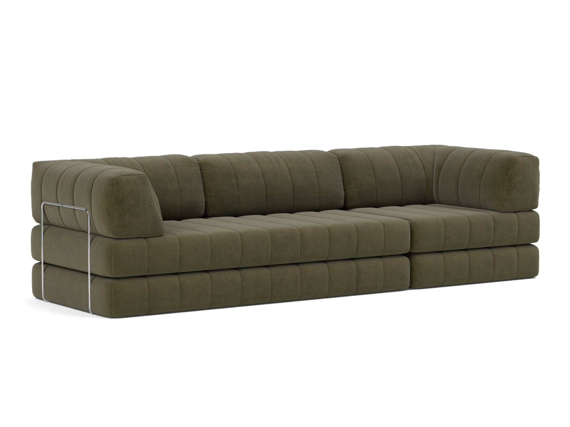 Schlafsofa CozyPad Grand mit Armlehnen Kord Cordufine 316-Pine-Green