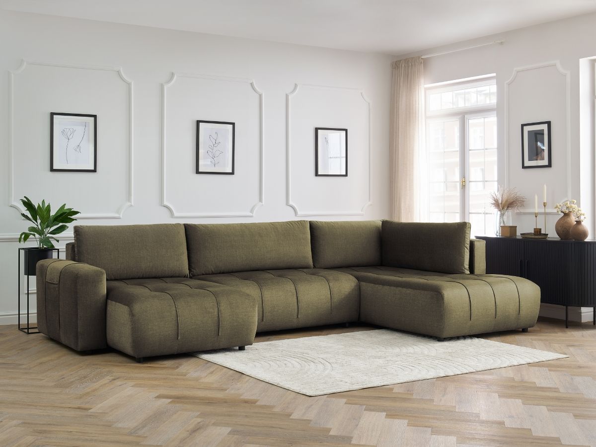 Bobochic Arsene Wohnlandschaft Samt Grün Ecke links
