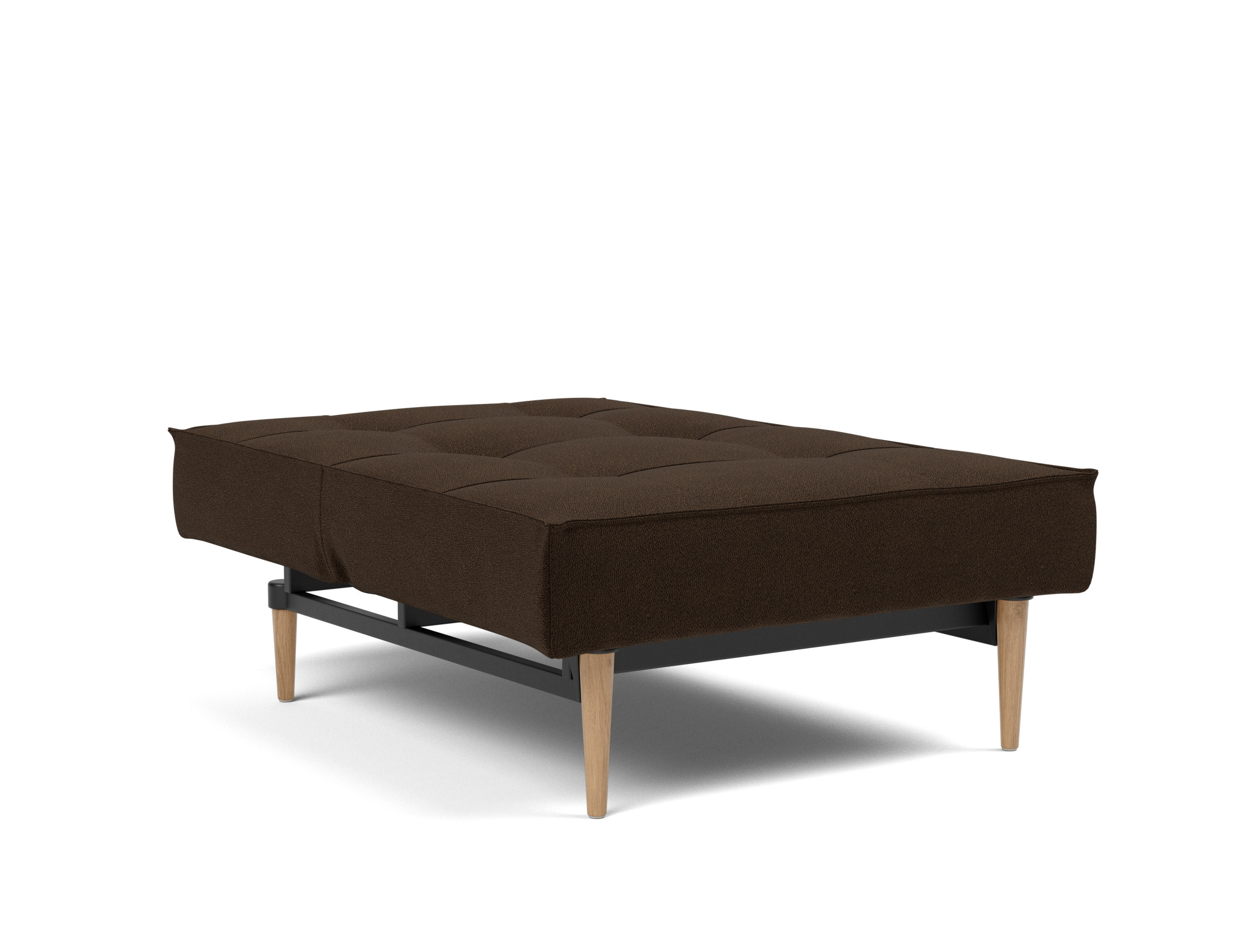 Sessel Splitback Strukturierter Stoff Taura 358-Chocco Beine Styletto Eiche hell