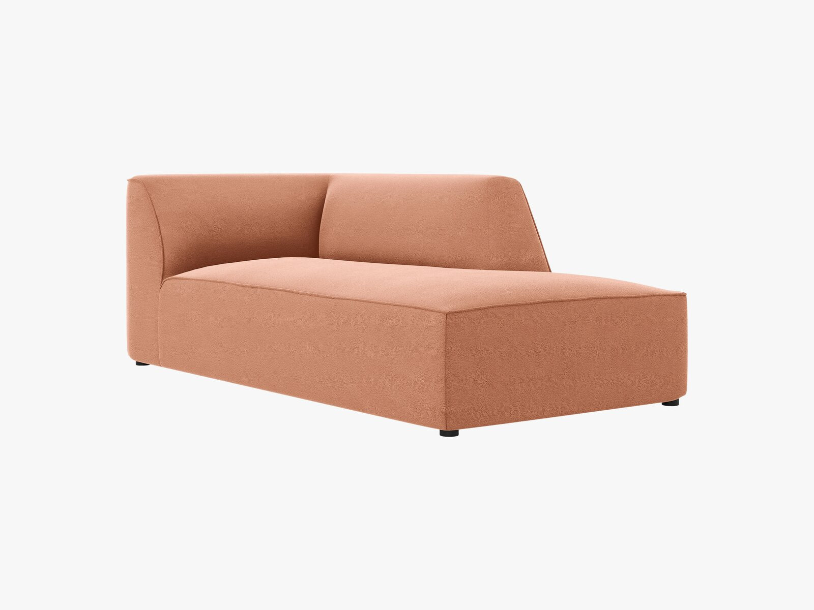 Micadoni Recamiere Ruby 1-Sitzer Rechts Samt Salvador Rosa