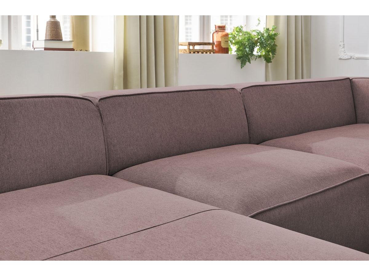 Bobochic Megeve Wohnlandschaft Melange-Stoff Rosa Ecke links