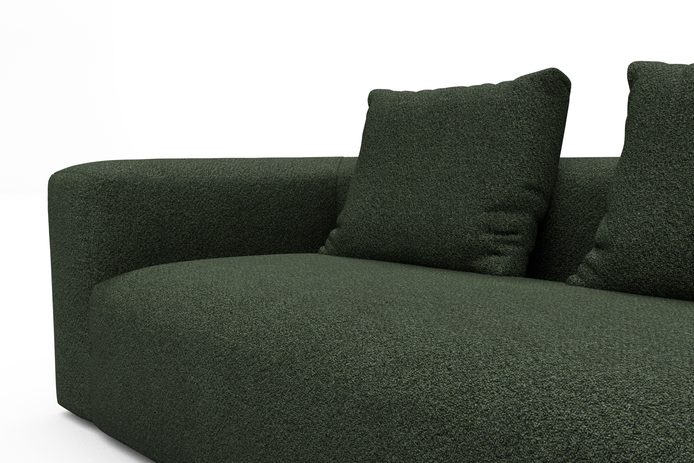 Ecksofa Fred 2x 2,5-Sitzer rechts offen Vanora-Deep-Green