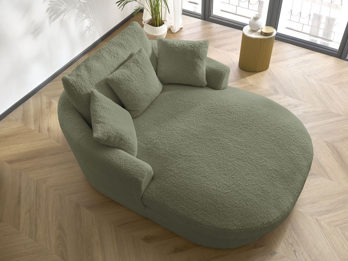 Bobochic Belem Méridienne-Modul Bouclé-Stoff Grün