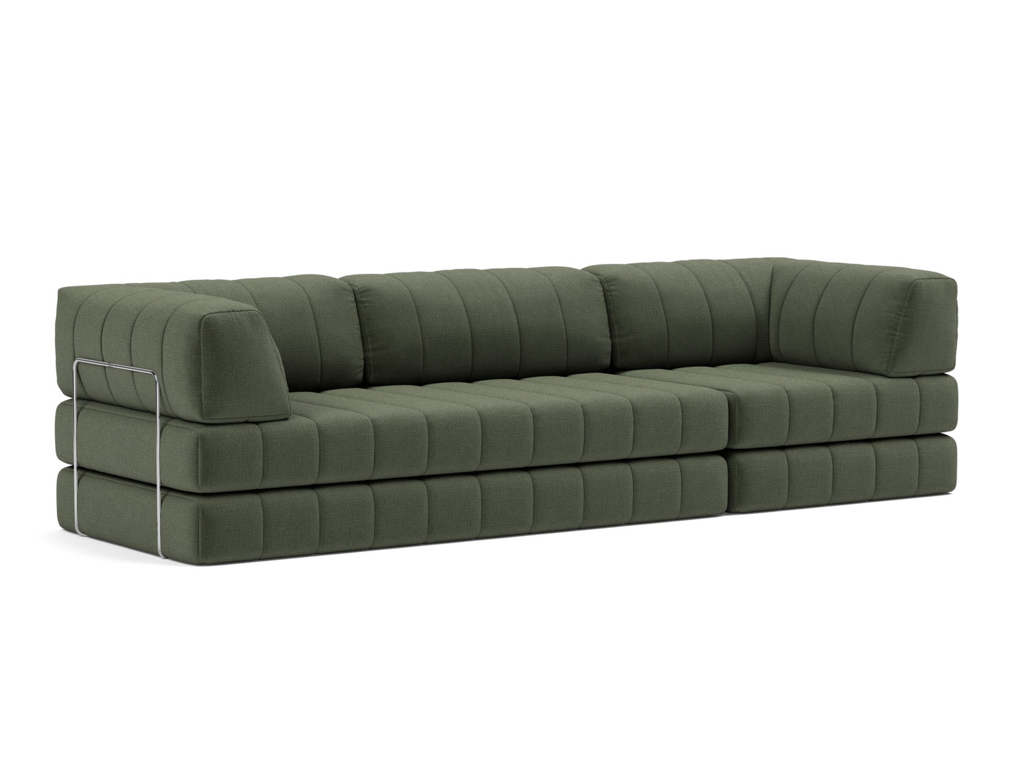 Schlafsofa CozyPad Grand mit Armlehnen Chenille Esina 413-Olive-Green