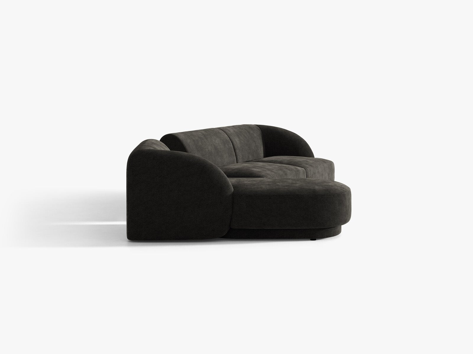 Micadoni Modulares Sofa Miley mit Recamiere 3-Sitzer Links Chenille Eden Anthrazit