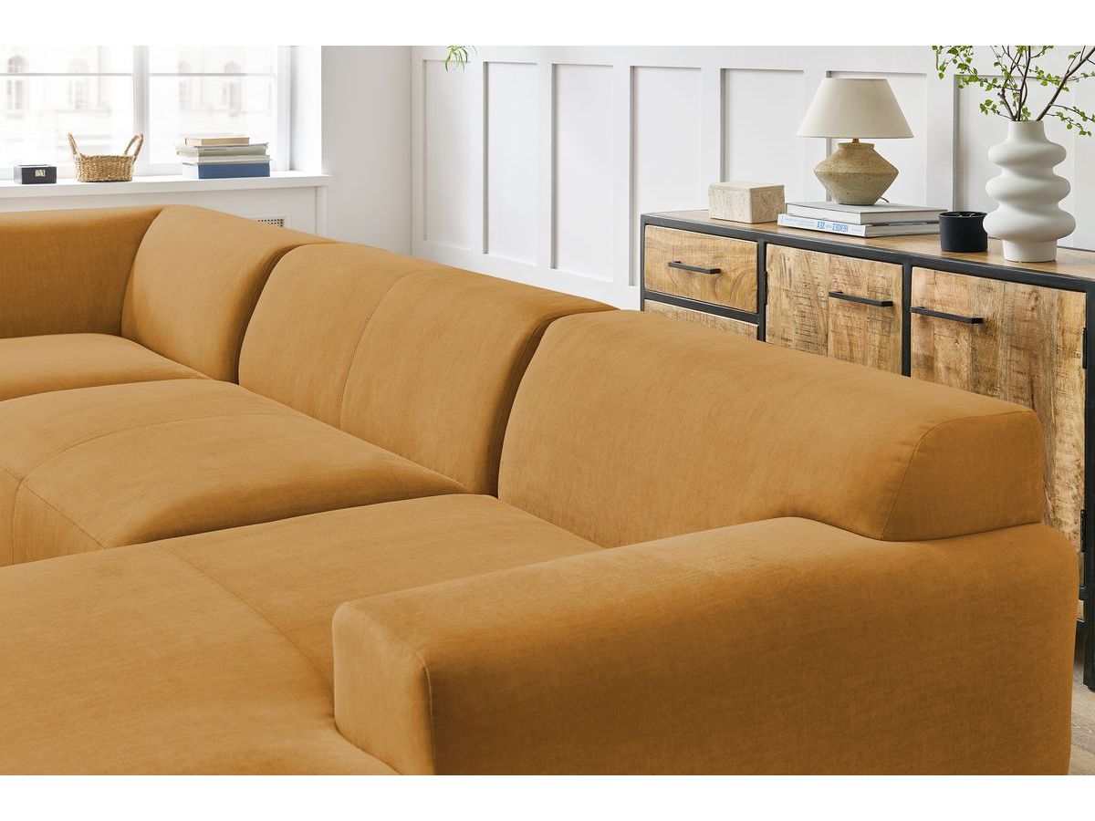 Bobochic Lavena Wohnlandschaft 359 × 220 cm Samt Gelb Ecke rechts