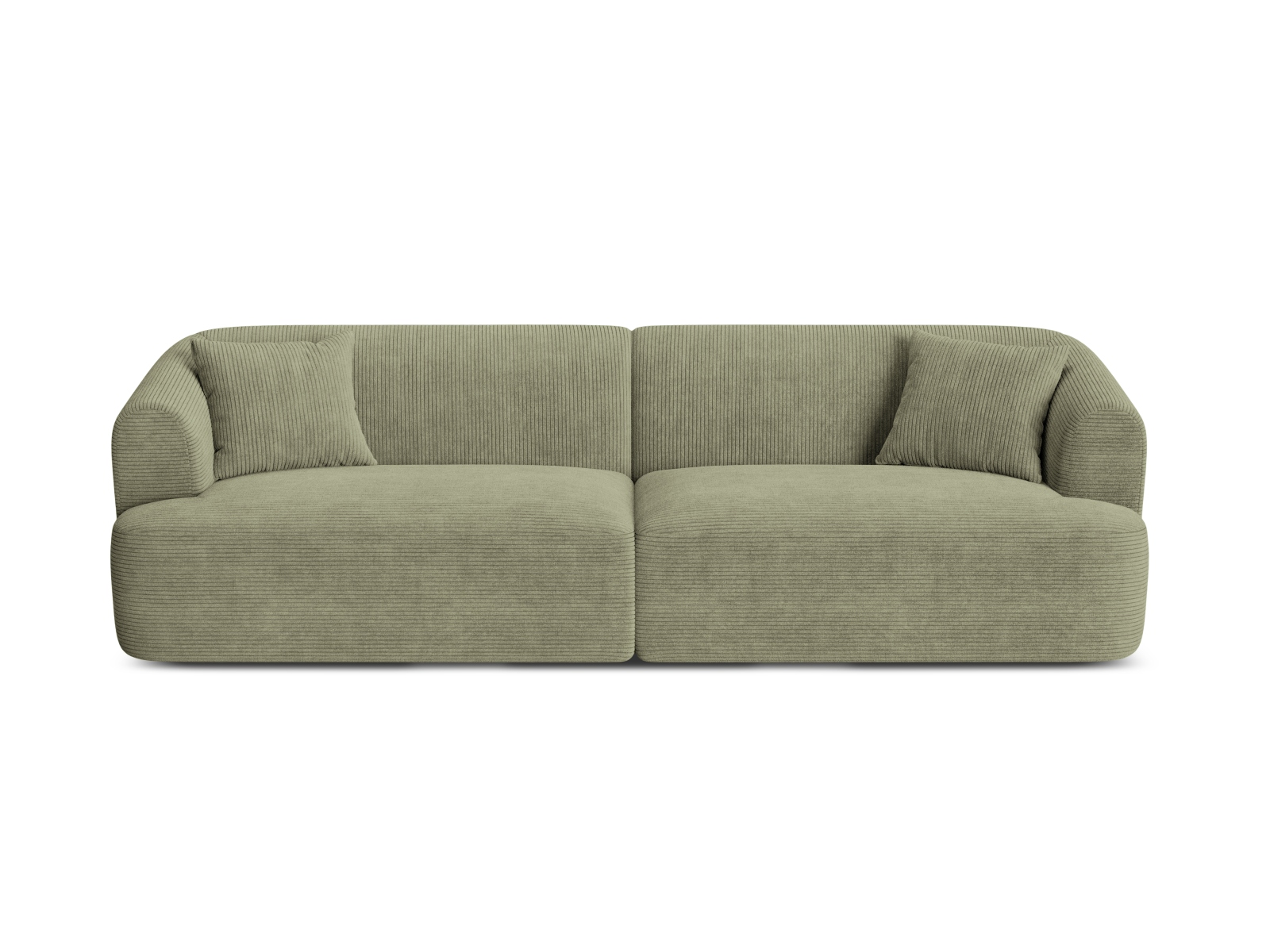 Cosmopolitan Design Sofa Campi 4-Sitzer Kord Lincoln D Moosgrün Melange