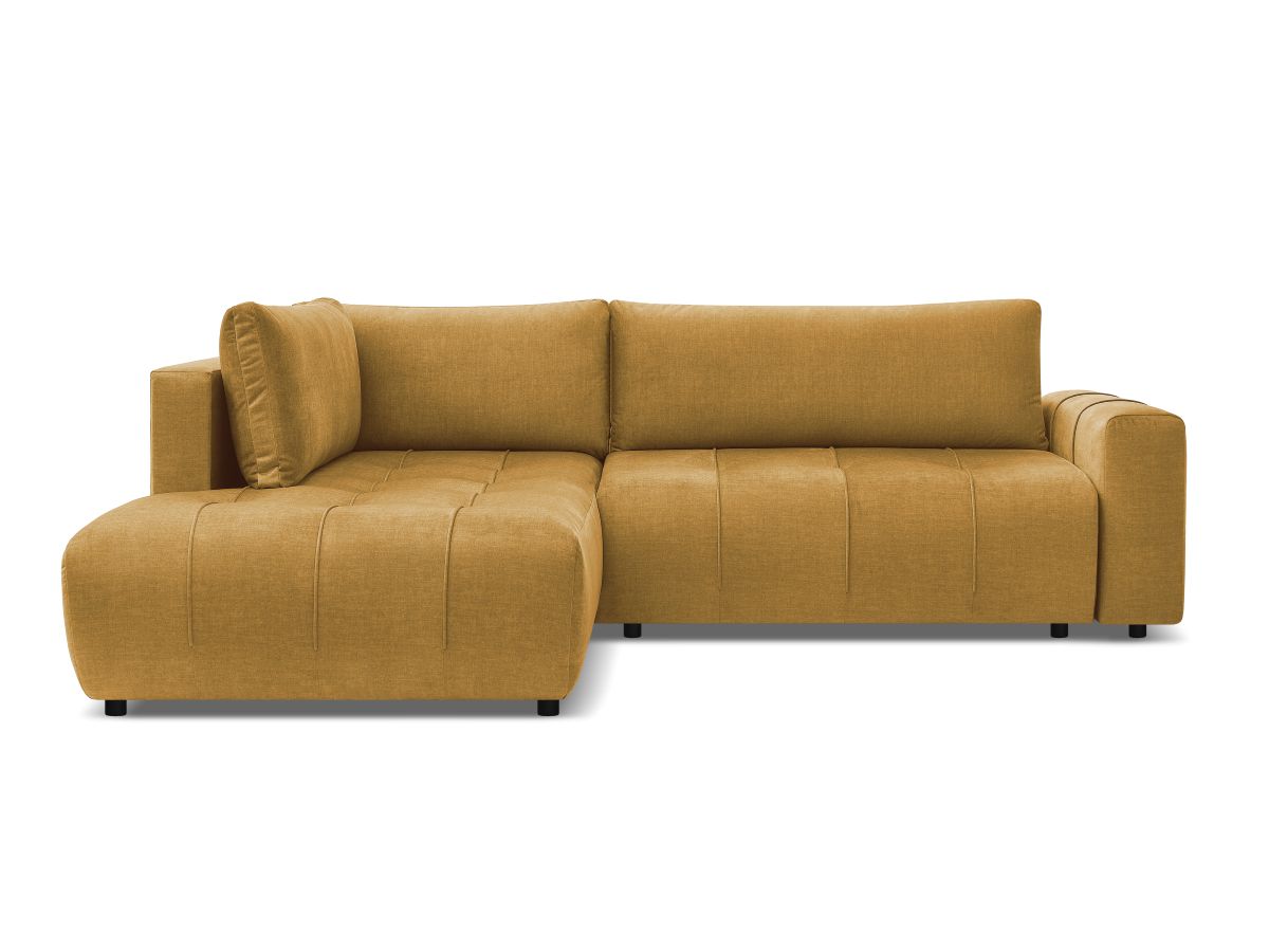 Bobochic Arsene Ecksofa mit Schlaffunktion und Bettkasten 277 × 200 cm Samt Gelb Ecke links
