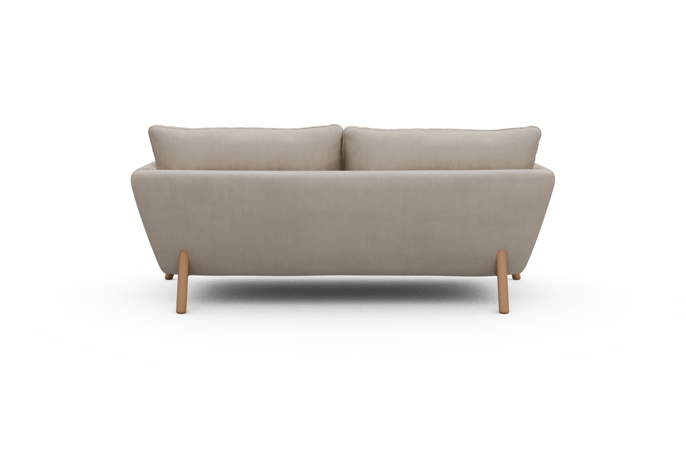 Sofa Emil 2-Sitzer Beinfarbe Eiche Natur Cordufine-Off-White