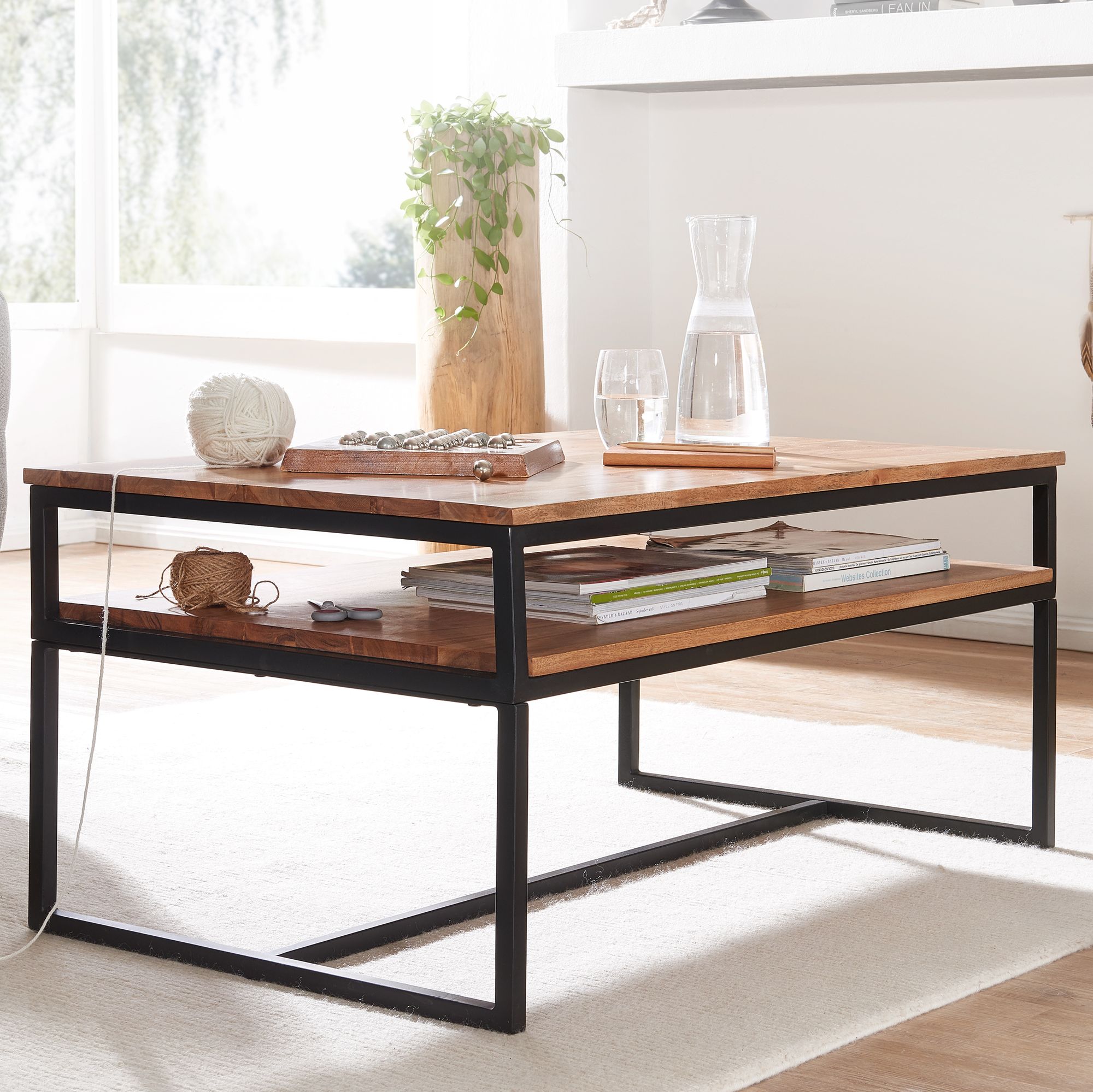 Couchtisch Bildudalur Akazie Massivholz 100 × 60 × 45 cm