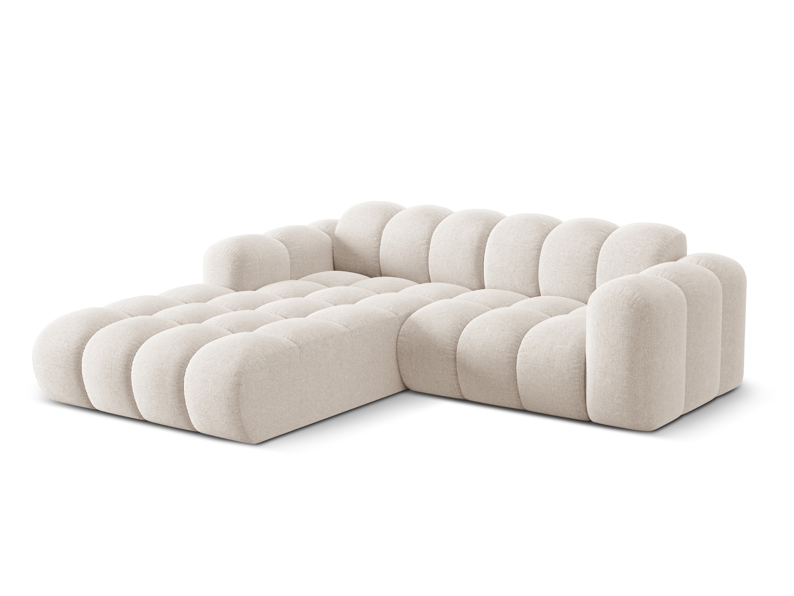Cosmopolitan Design Ecksofa Treno 3-Sitzer Chenille Eden Helles Beige Links