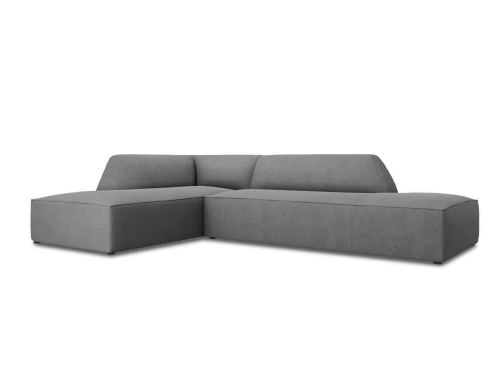 Cosmopolitan Design Ecksofa Siena 4-Sitzer offen Strukturierter Stoff Ottawa Grau Links