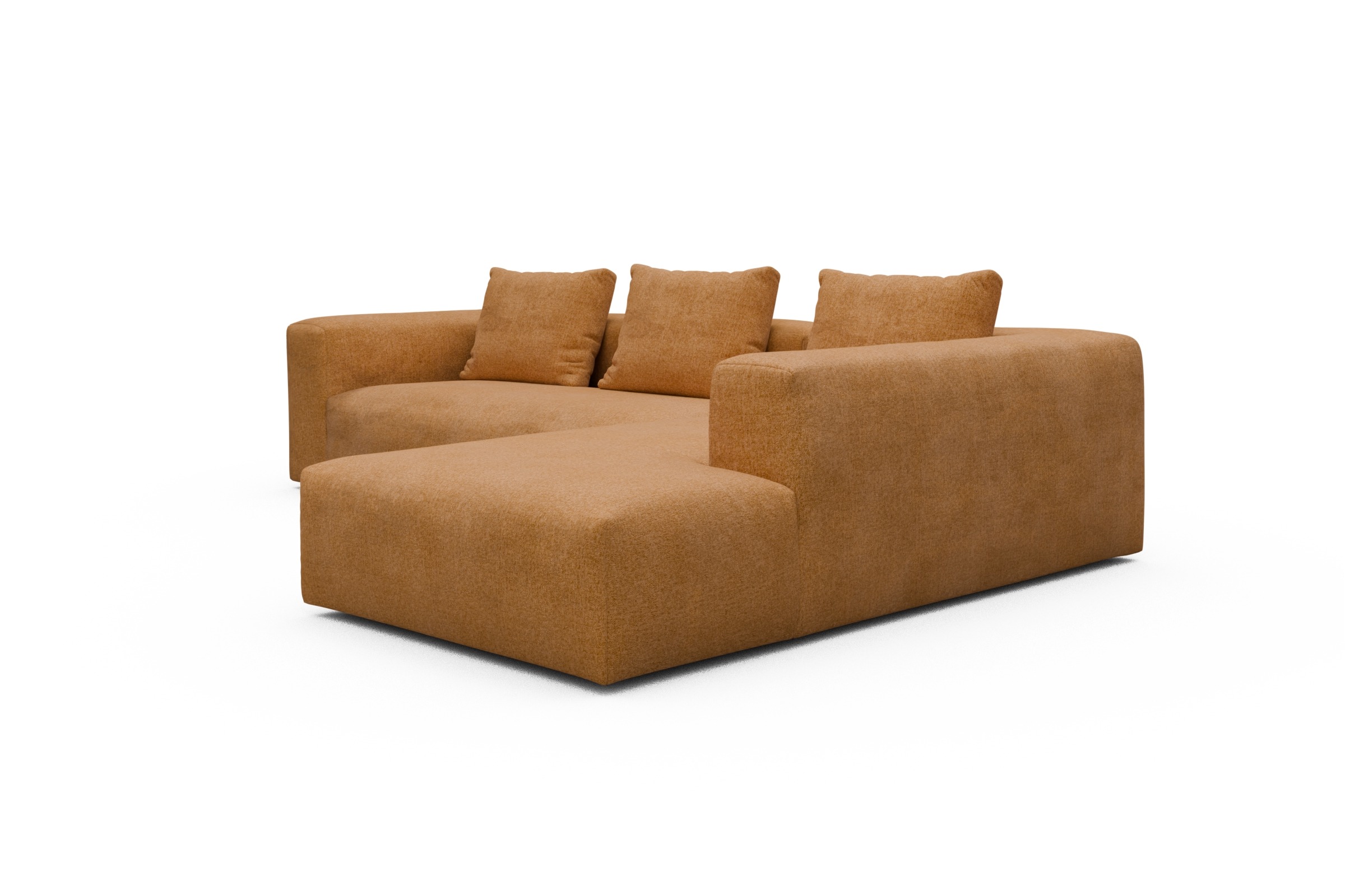 Ecksofa Fred Relax-Ecke rechts mit 2,5-Sitzer Casone-Warm-Yellow