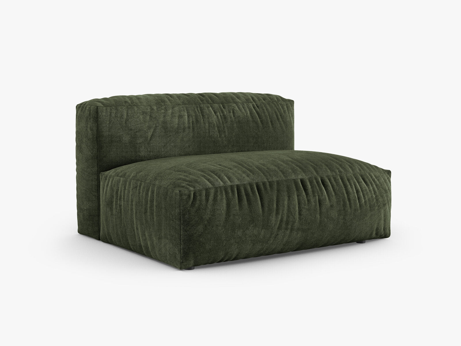 Micadoni Eckmodul mit Armlehne Martina 1-Sitzer Groß 90cm Sitztiefe Rechts Samt Vogue Grün