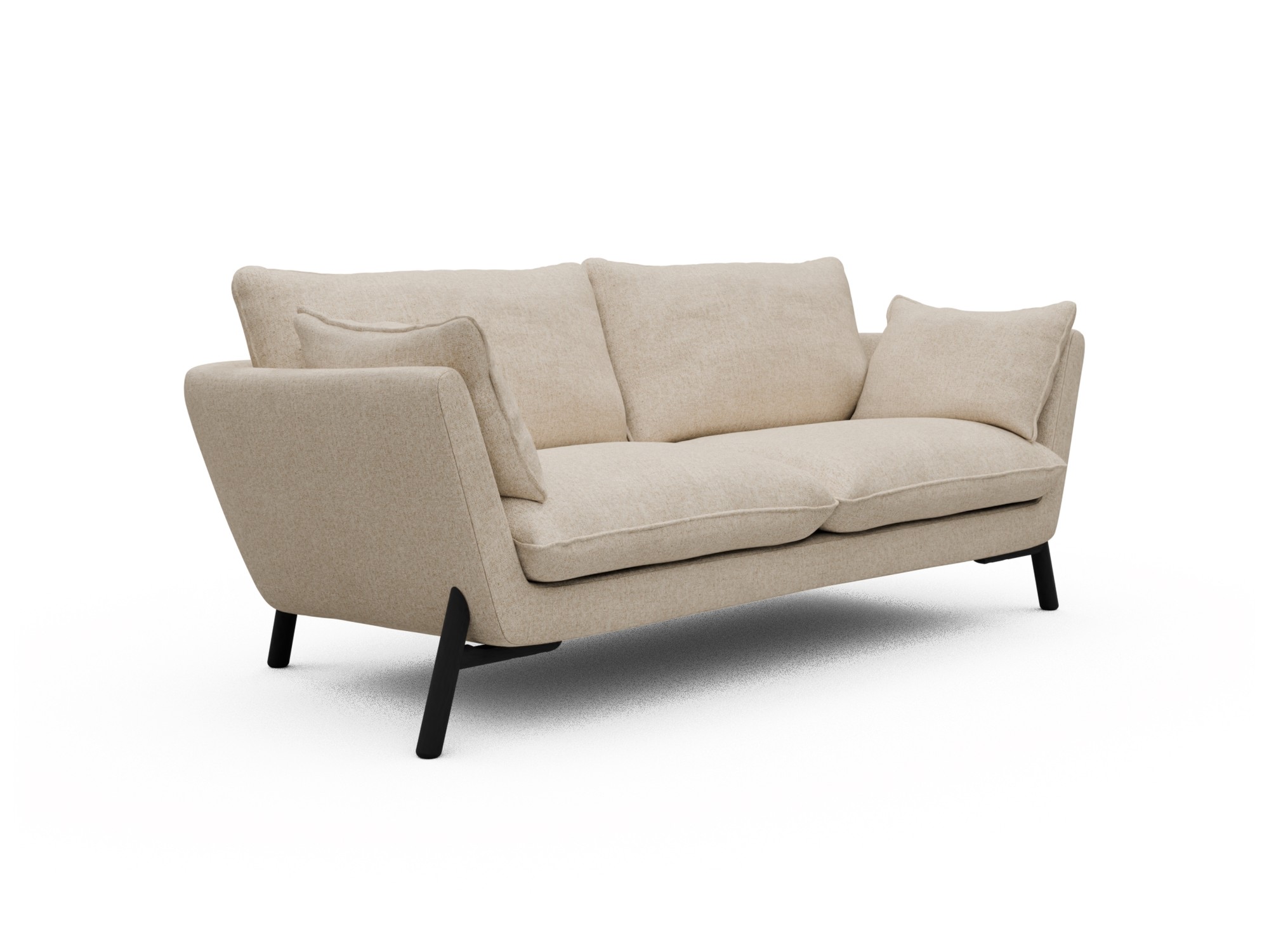 Skandi Home Sofa Emil 2-Sitzer Beinfarbe Eiche Schwarz Casone-Natural-Beige moebelfaktor